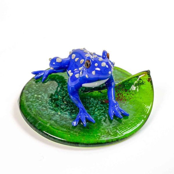 Lily Pad Hopper Frog Glass Sculpture