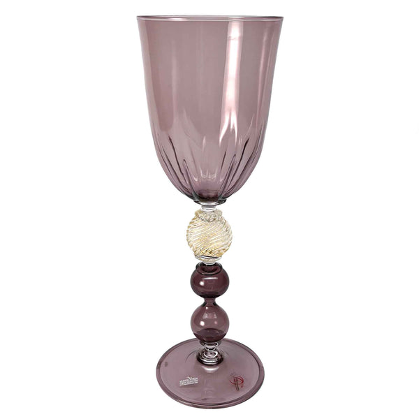 Murano Glass and Silver Wine Glass