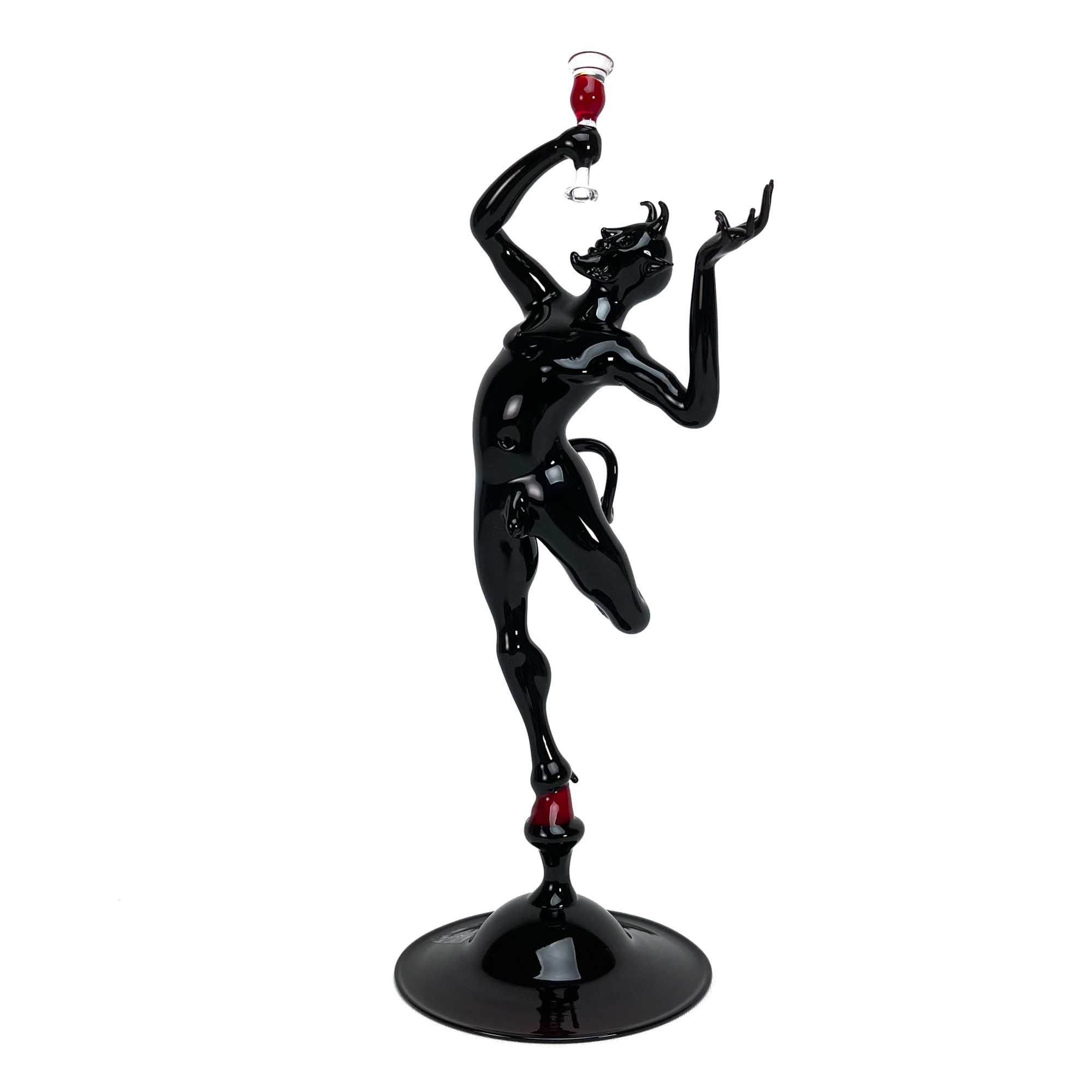 Dionisio Devil With Wine Glass - Murano Glass