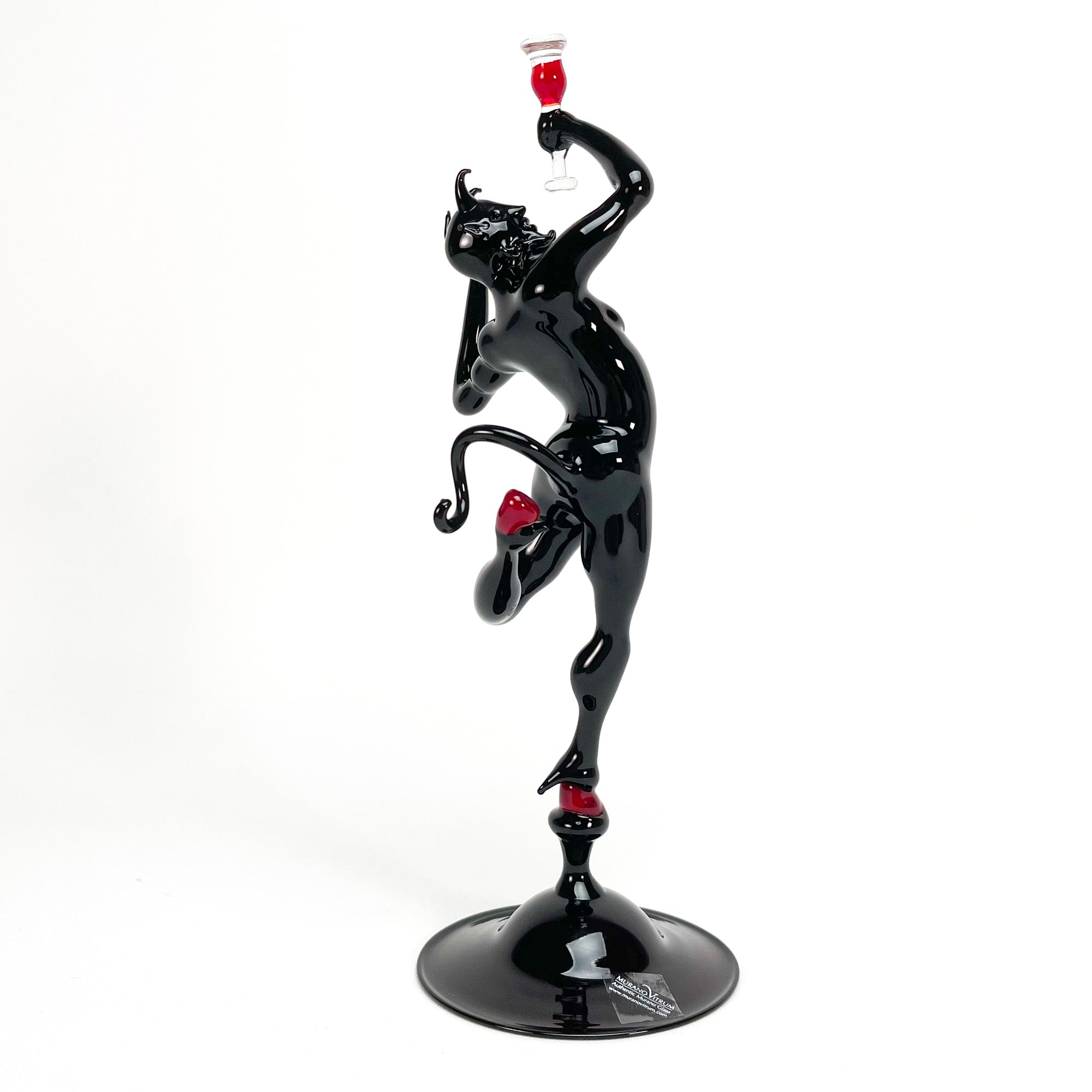 Dionisio Devil With Wine Glass - Murano Glass