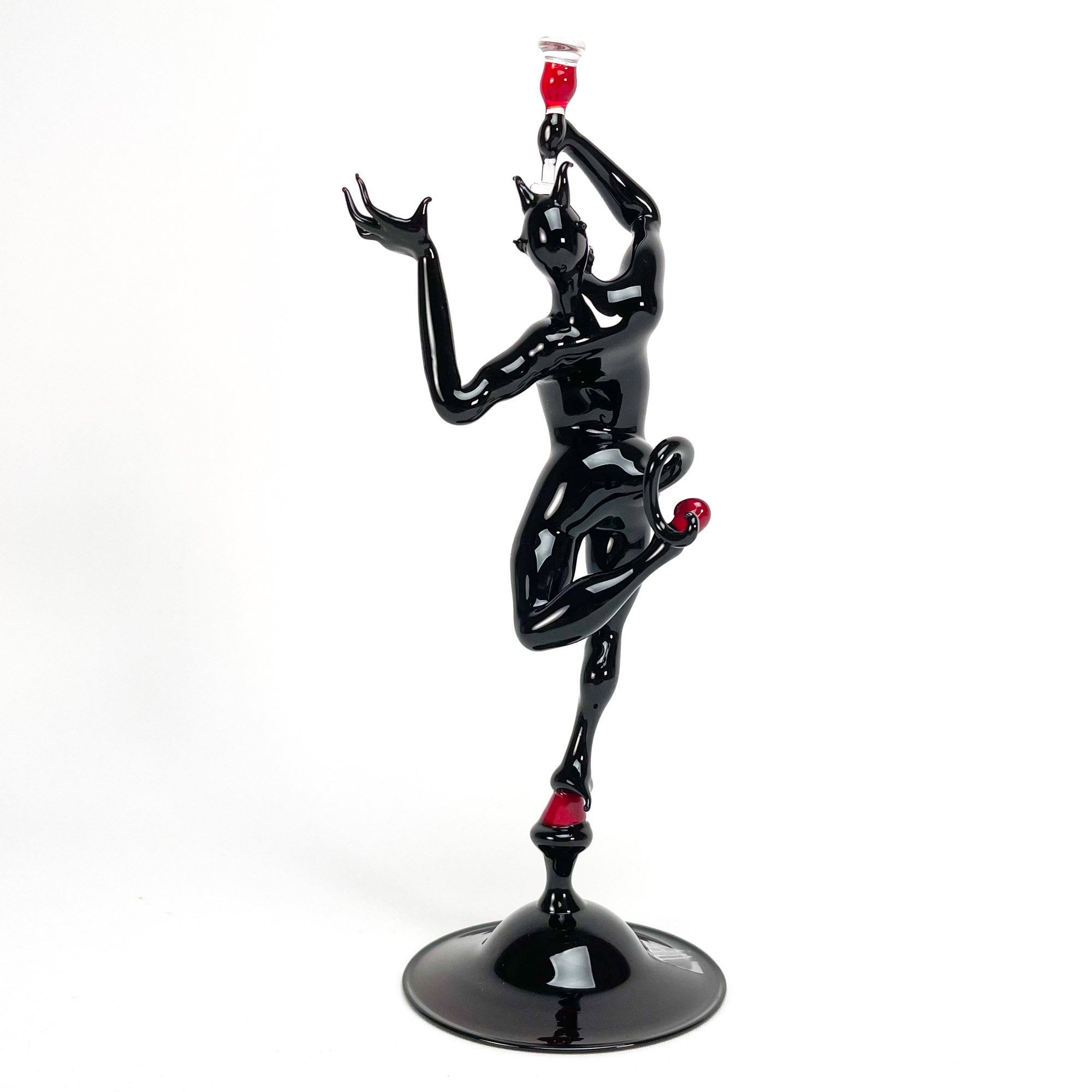 Dionisio Devil With Wine Glass - Murano Glass