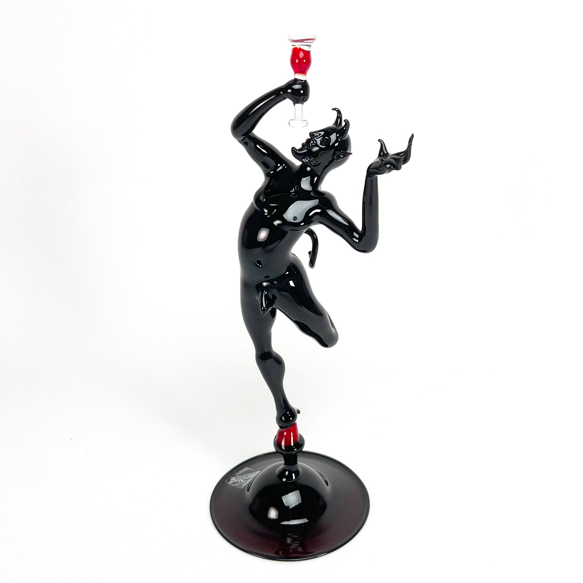 Dionisio Devil With Wine Glass - Murano Glass