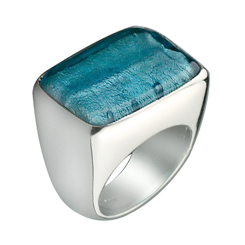 Silver 925 Ring with Murano Glass Bead