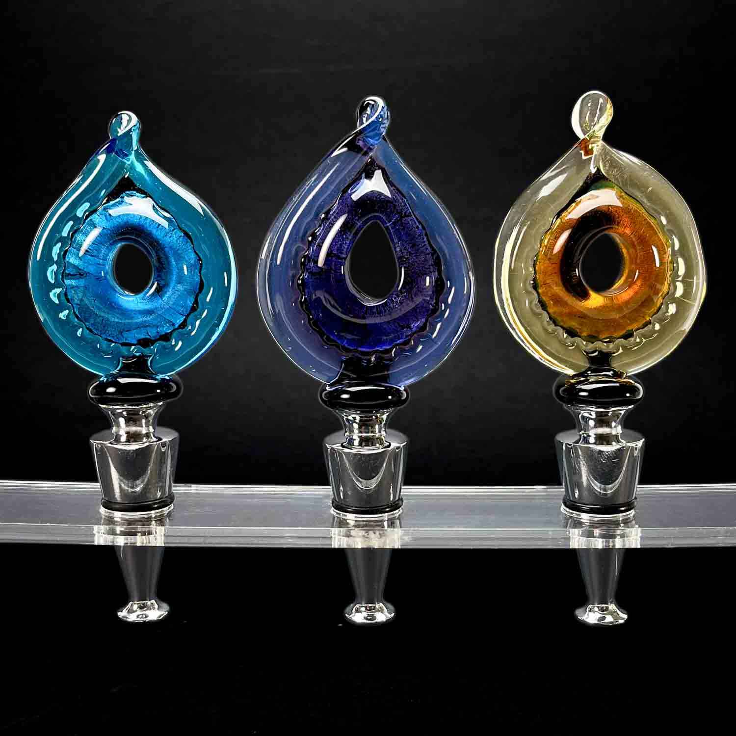 Betulla leaf wine stopper- Murano Glass