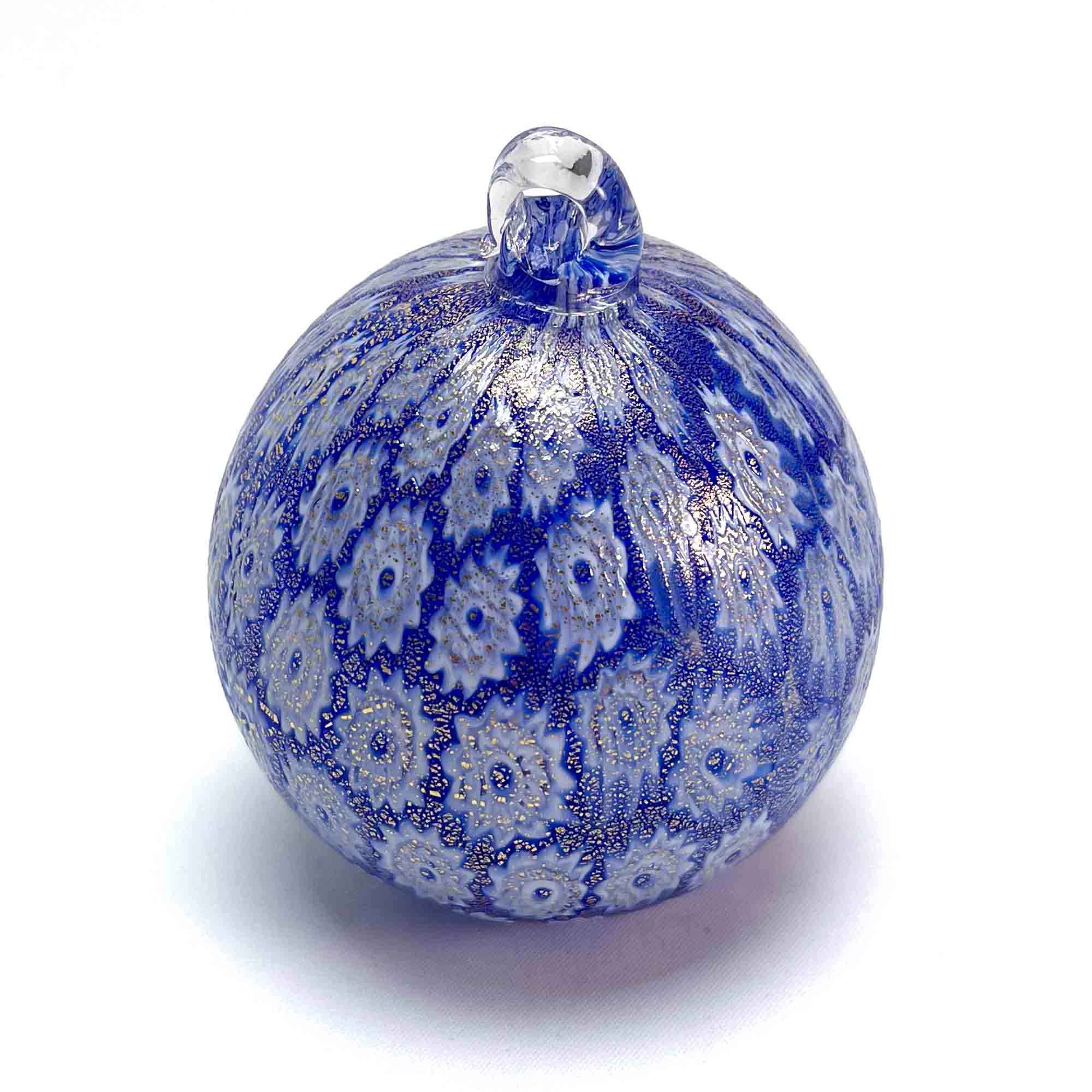 Christmas Glass bauble - Murrina blue