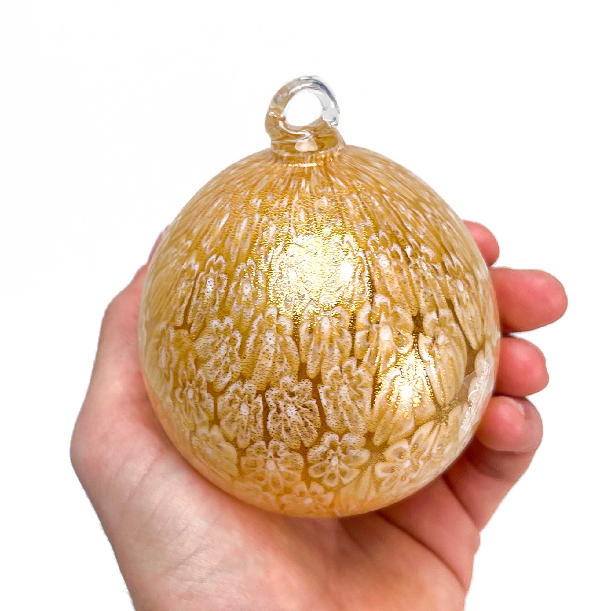 Christmas Glass bauble - Murrina Yellow