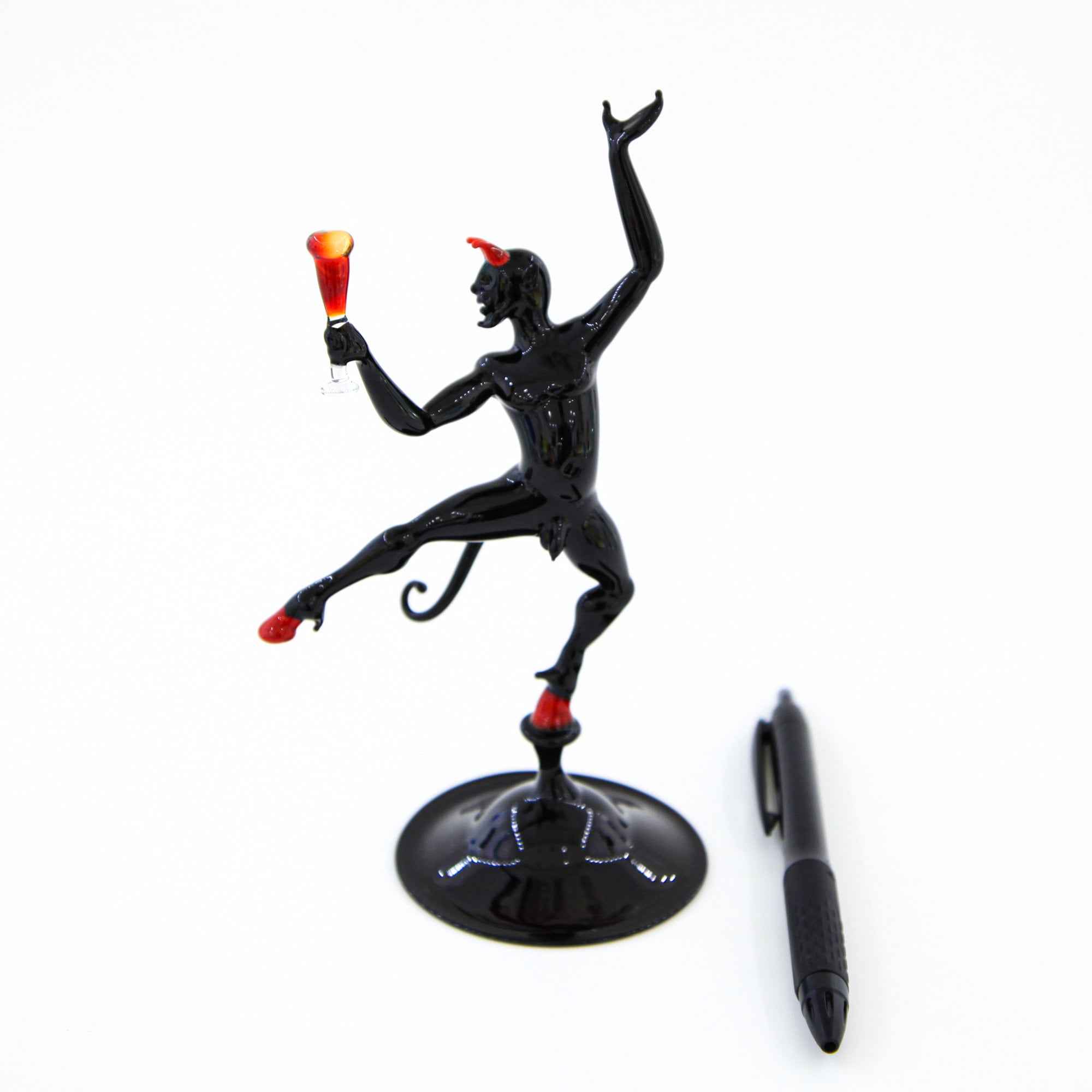 Dionisio Devil With Wine Glass - Murano Glass