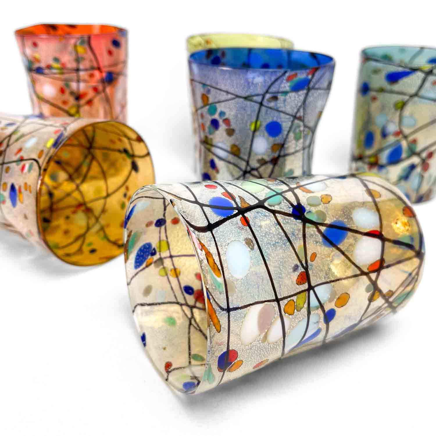 Kandinskji - Inspired Murano Glass set of six Drinkware