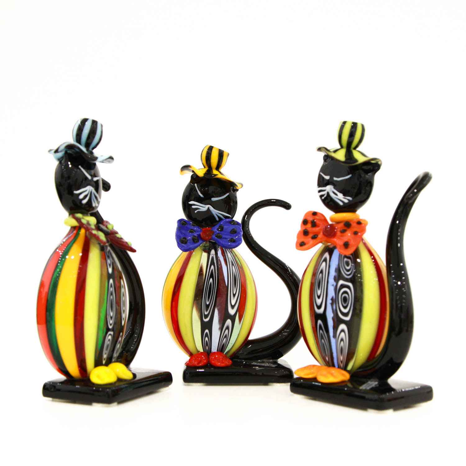 murano glass cat hand made in Italy, canna lampwork