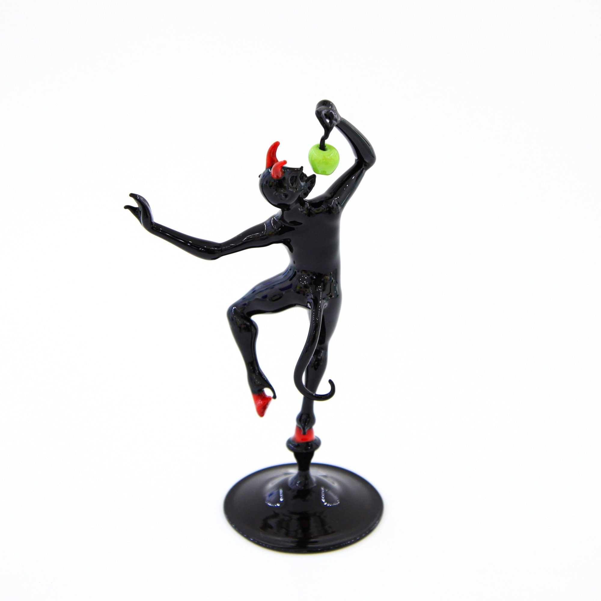 Temptation devil with apple - Murano Glass