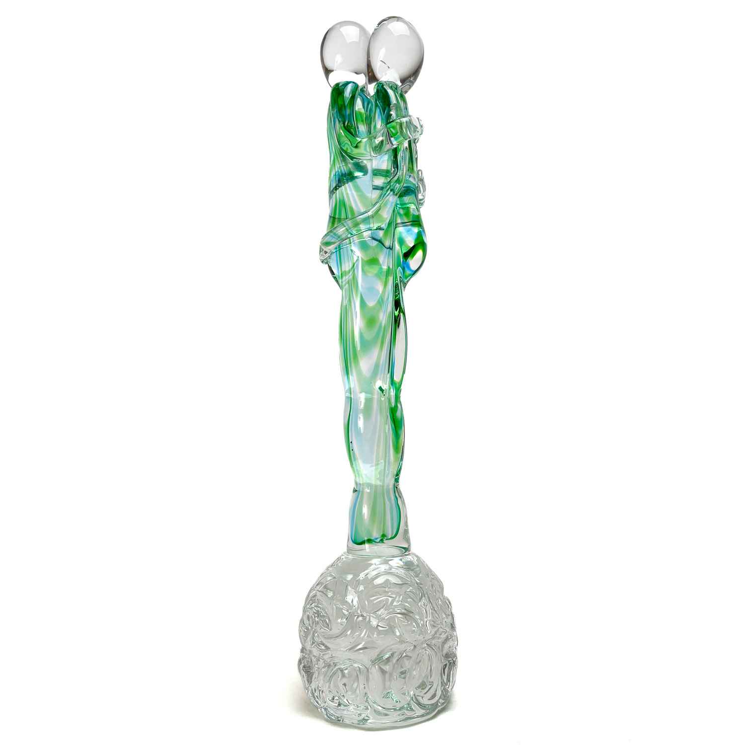 Figurine des Amoureux Vert et Cristal