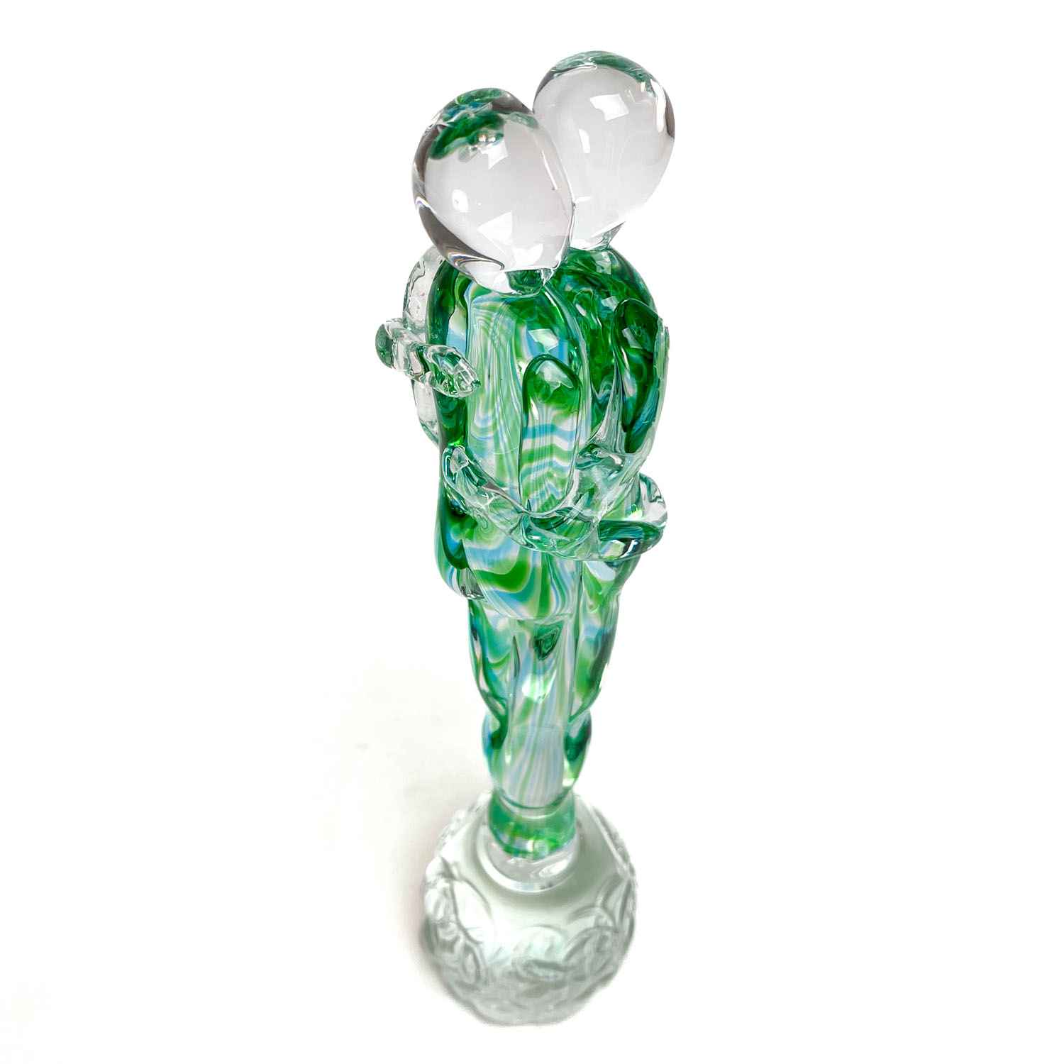 Figurine des Amoureux Vert et Cristal