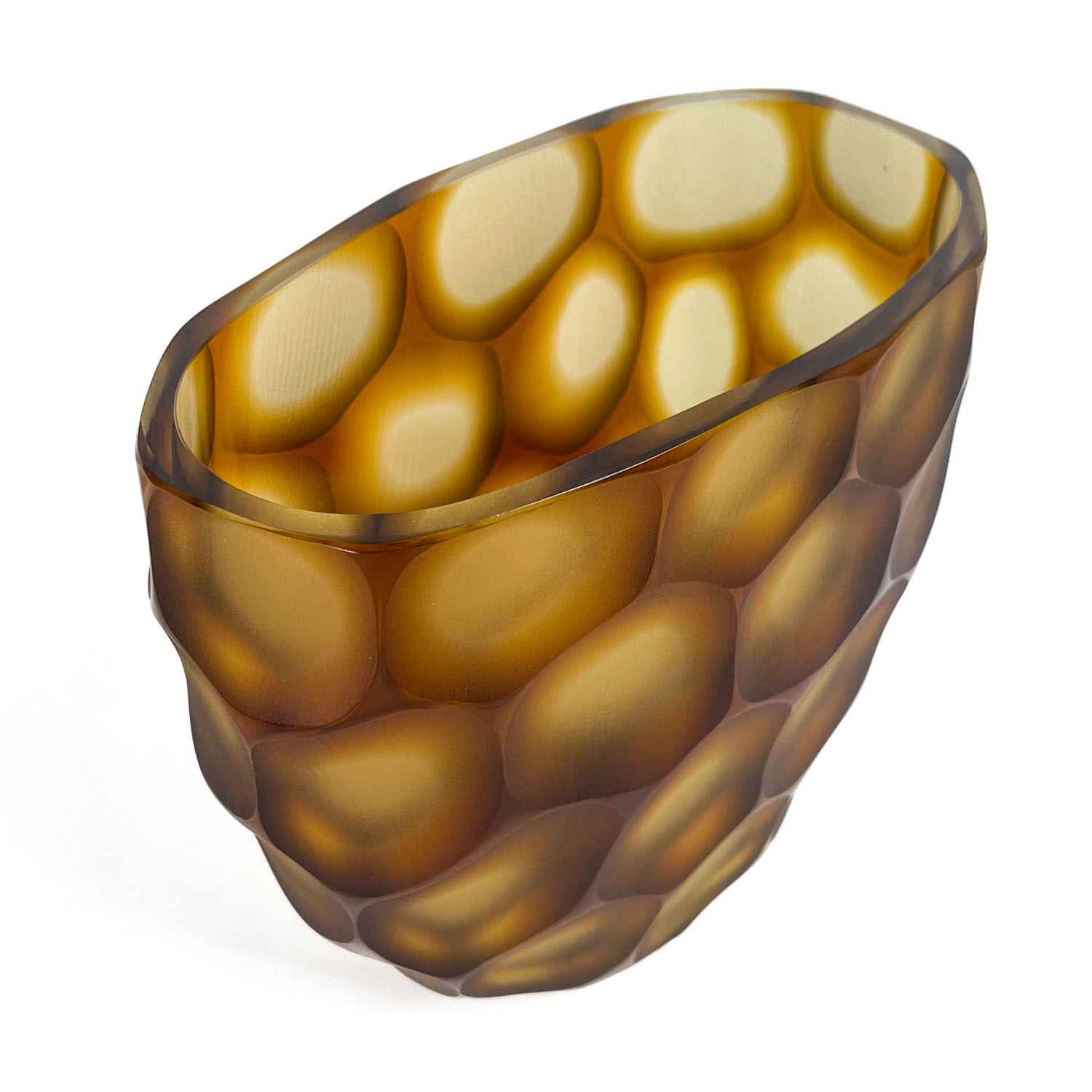 Amber Pavone Vase - Murano Glass