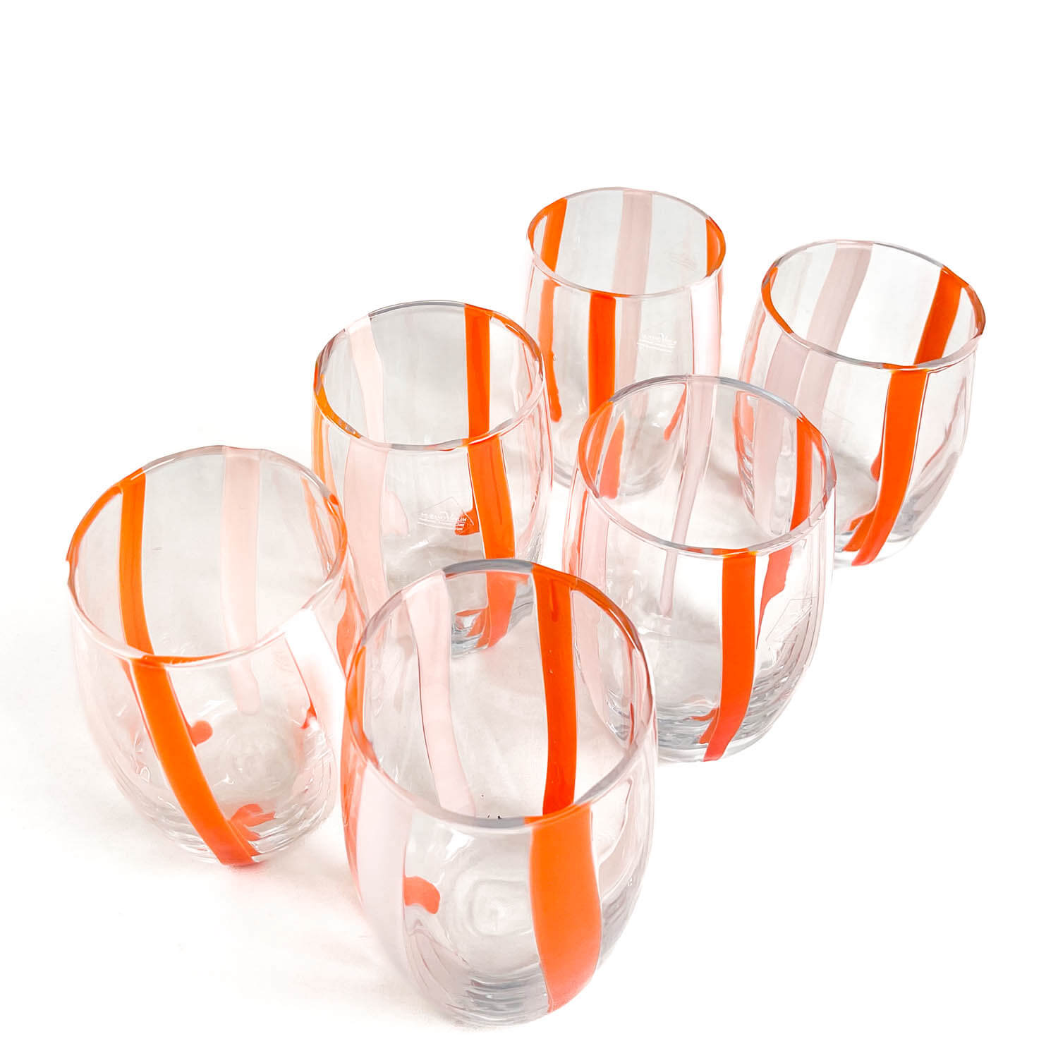 Set Six Glasses Modern Art Design - Castelbrando