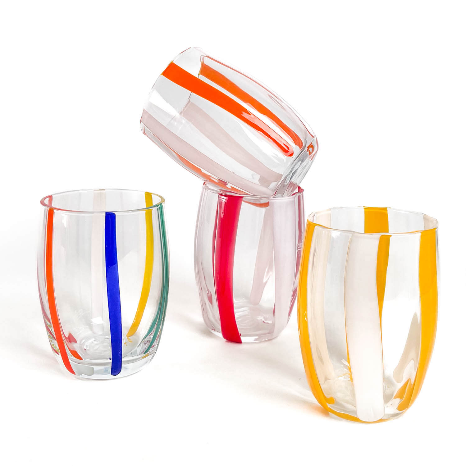 Set Sei Bicchieri Design Arte Moderna - Vetro di Murano, Bicchieri di  Murano