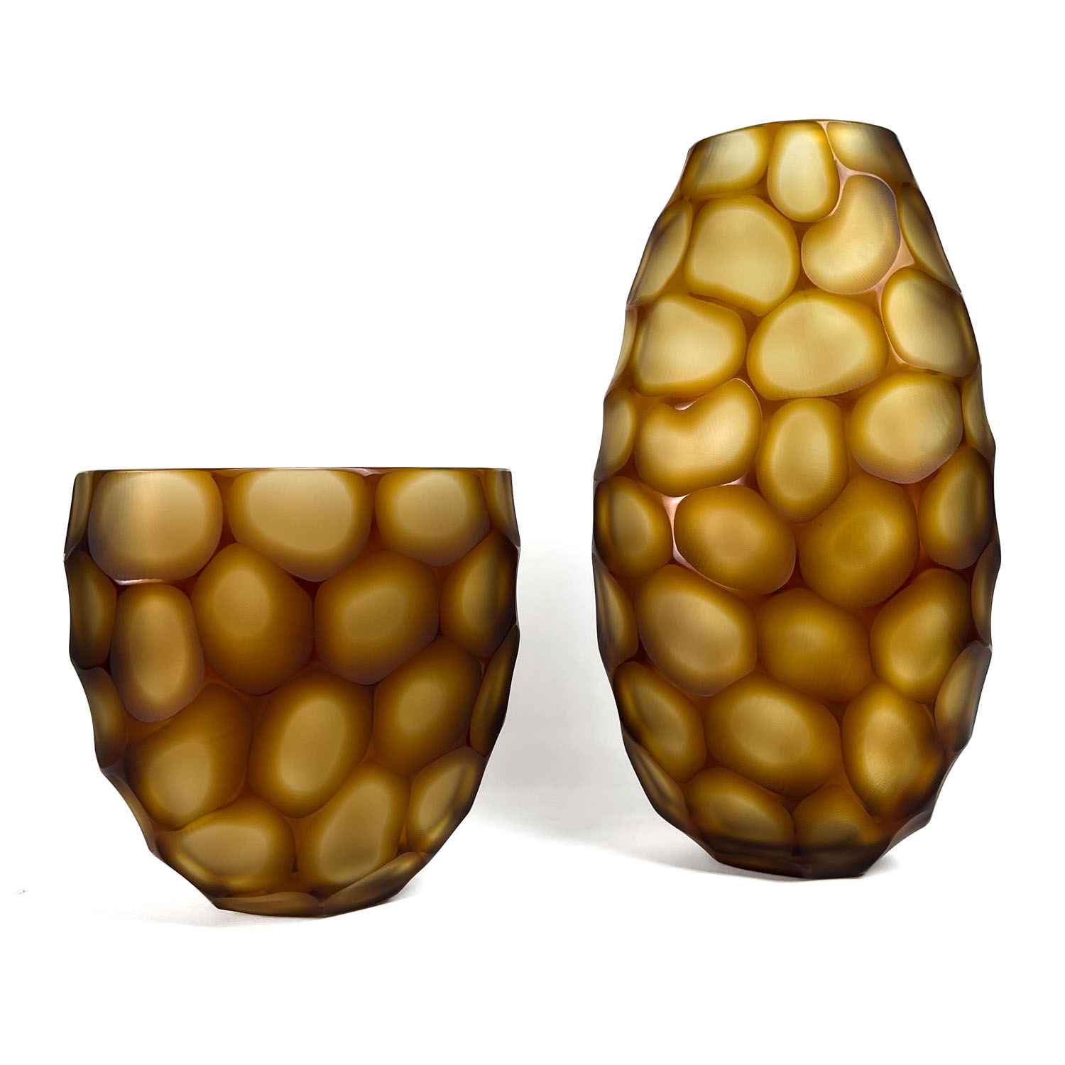 Amber Pavone Vase - Murano Glass