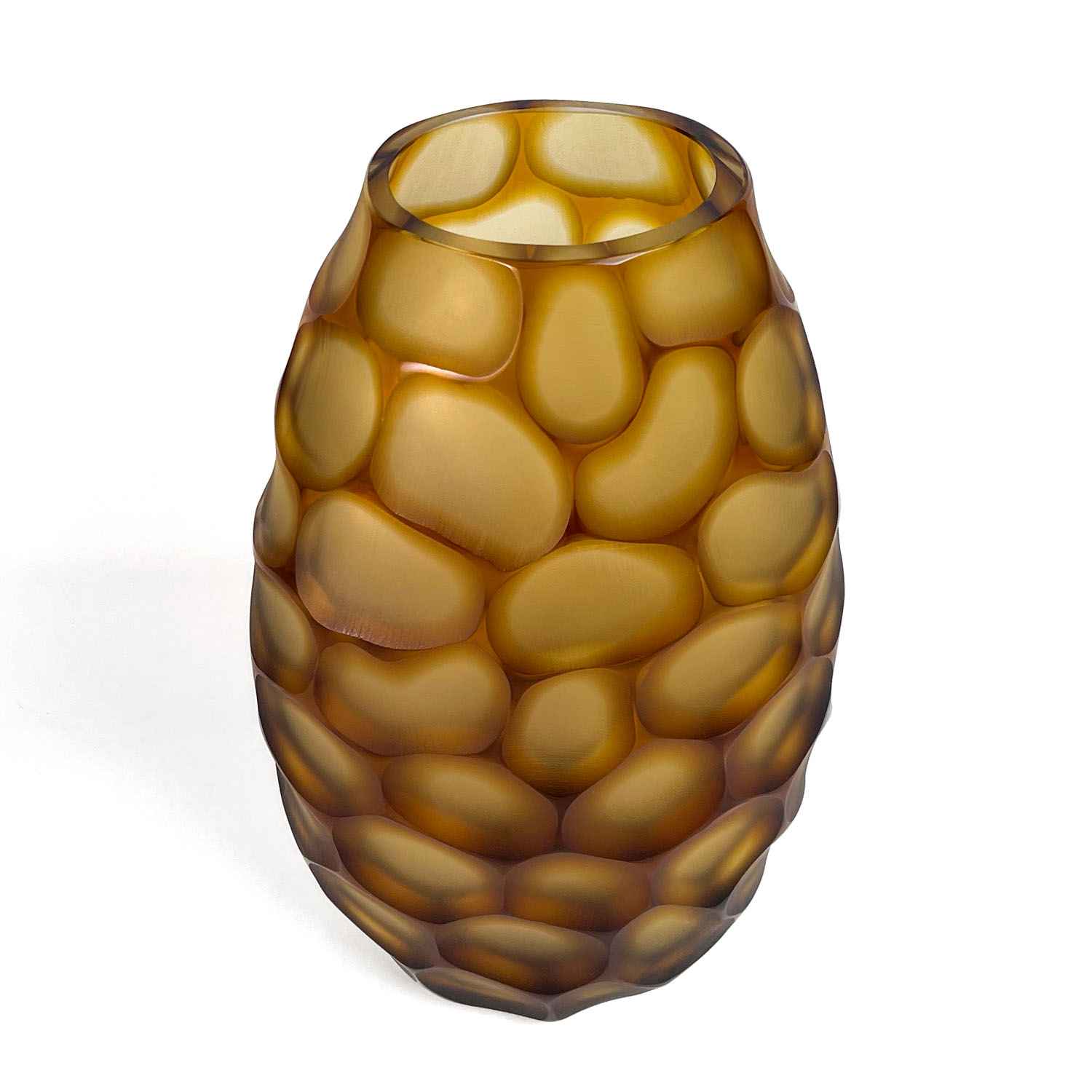 Amber Pavone Vase - Murano Glass