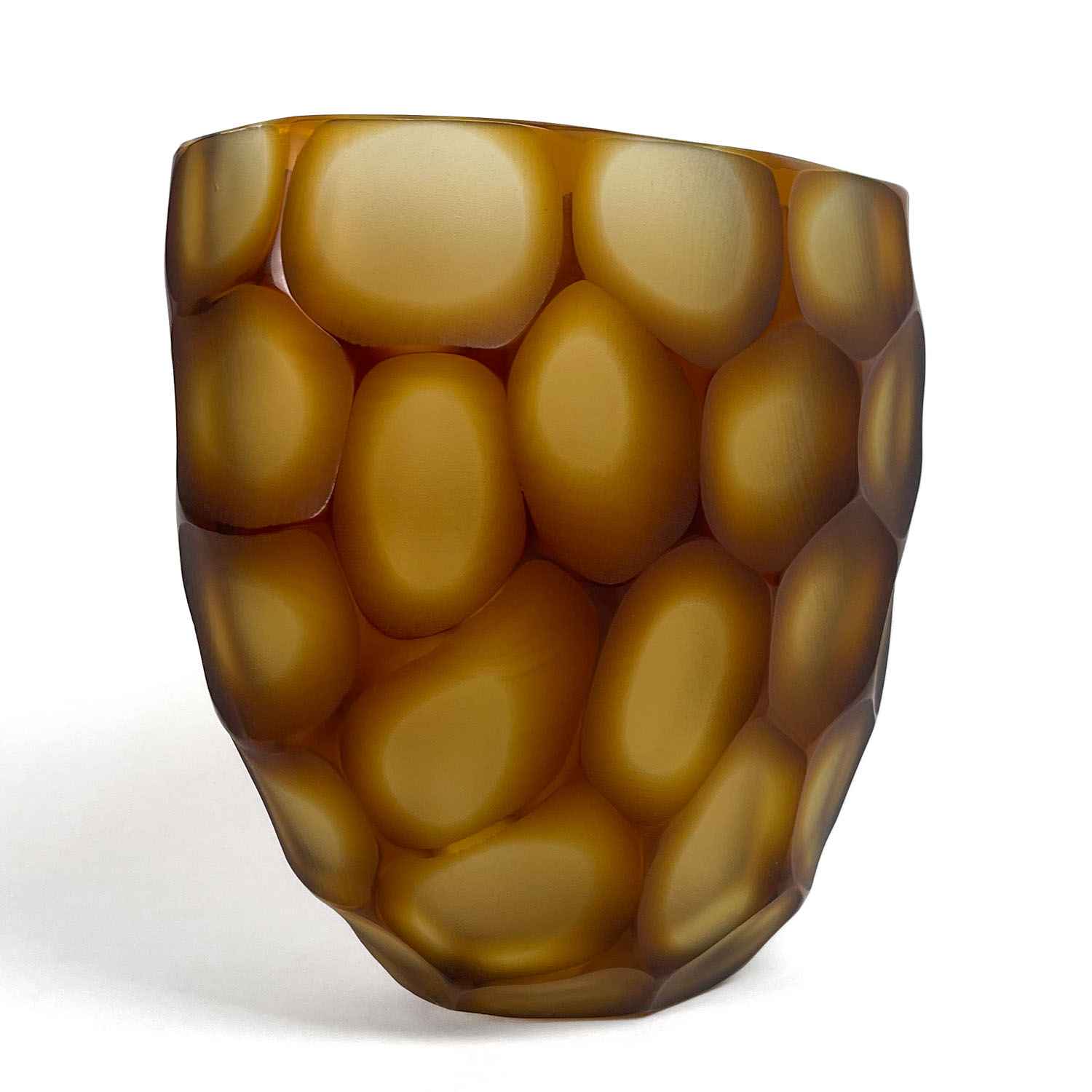 Amber Pavone Vase - Murano Glass