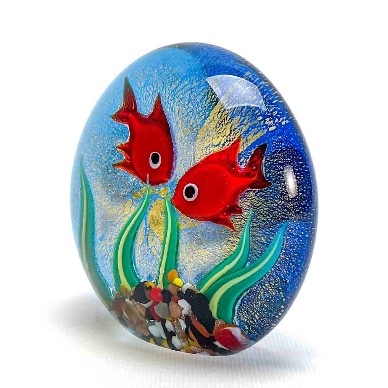 Aquarium Paperweight with Gold Leaf