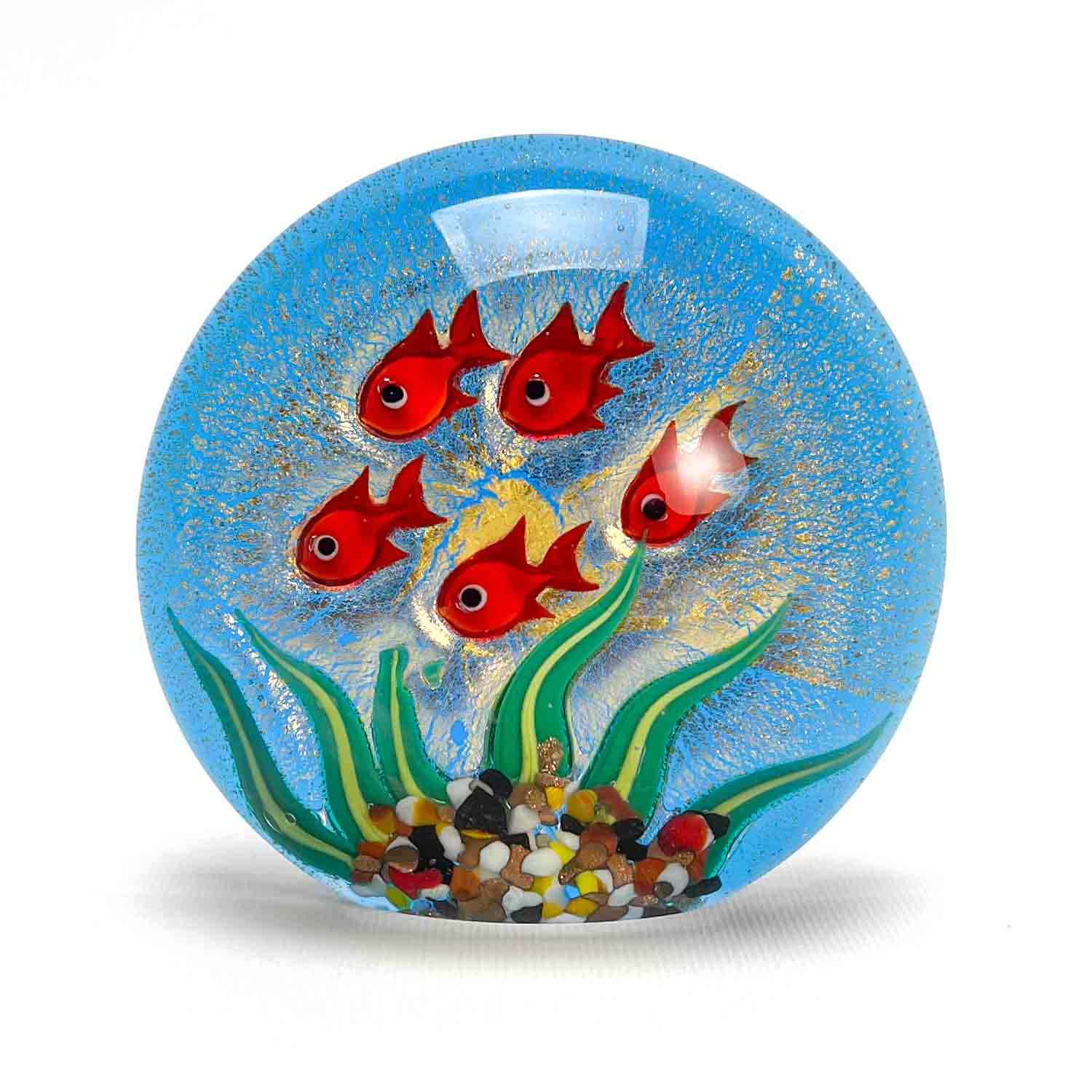 Aquarium Paperweight with Gold Leaf