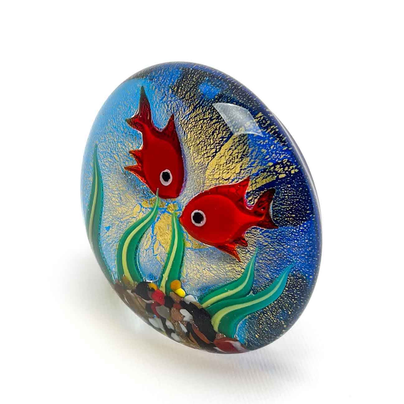 Aquarium Paperweight with Gold Leaf