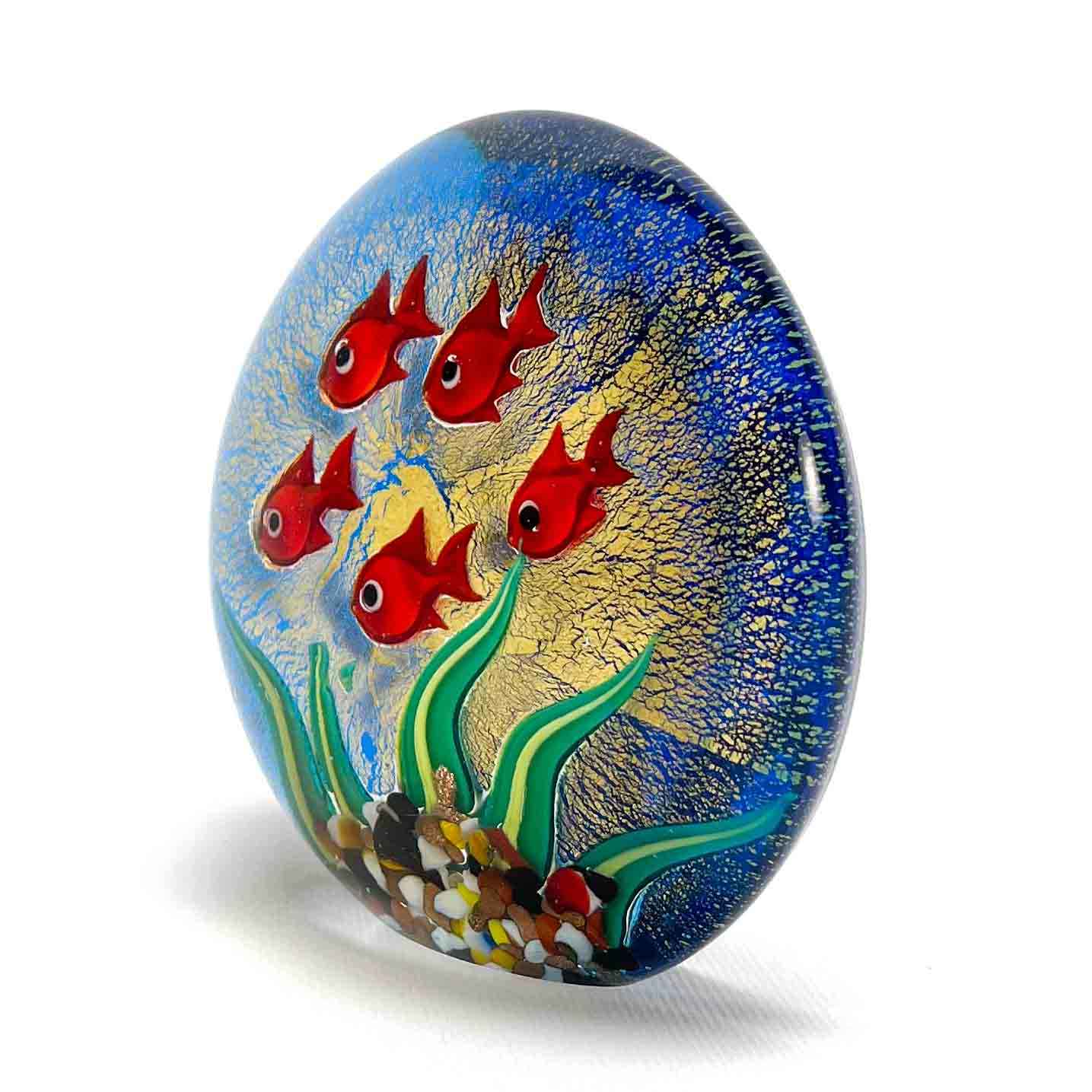 Aquarium Paperweight with Gold Leaf