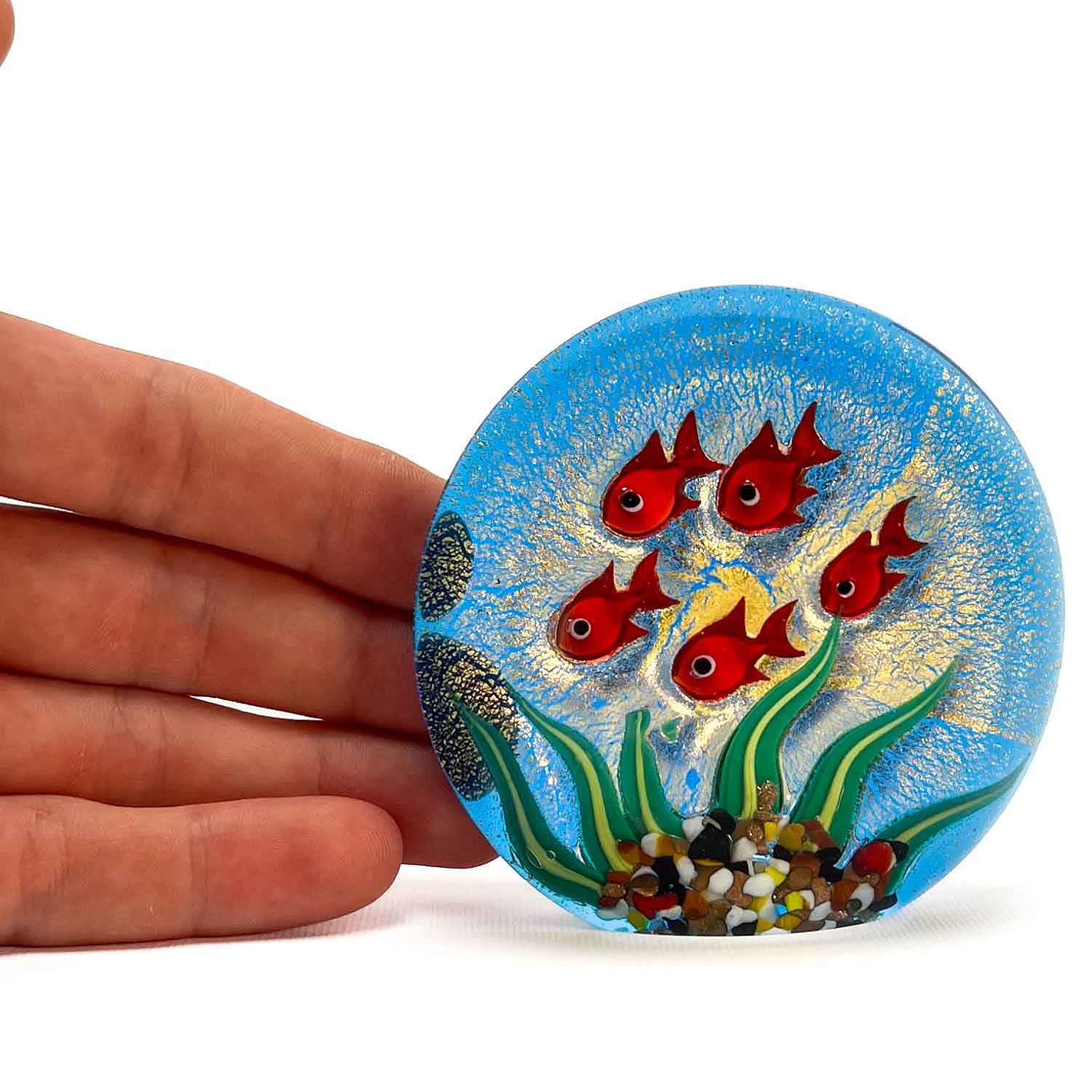 Aquarium Paperweight with Gold Leaf