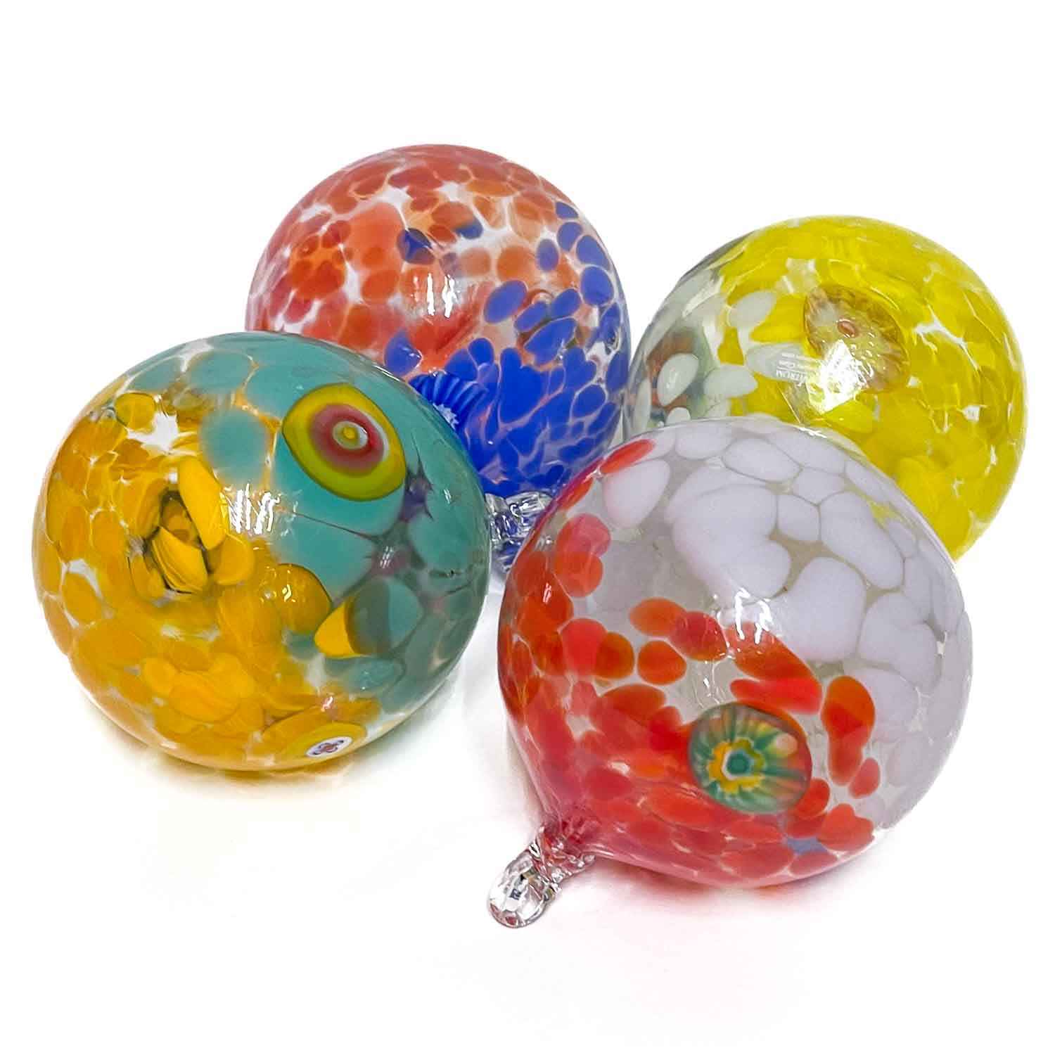 Glass Christmas bauble with Murrine - Set of 4