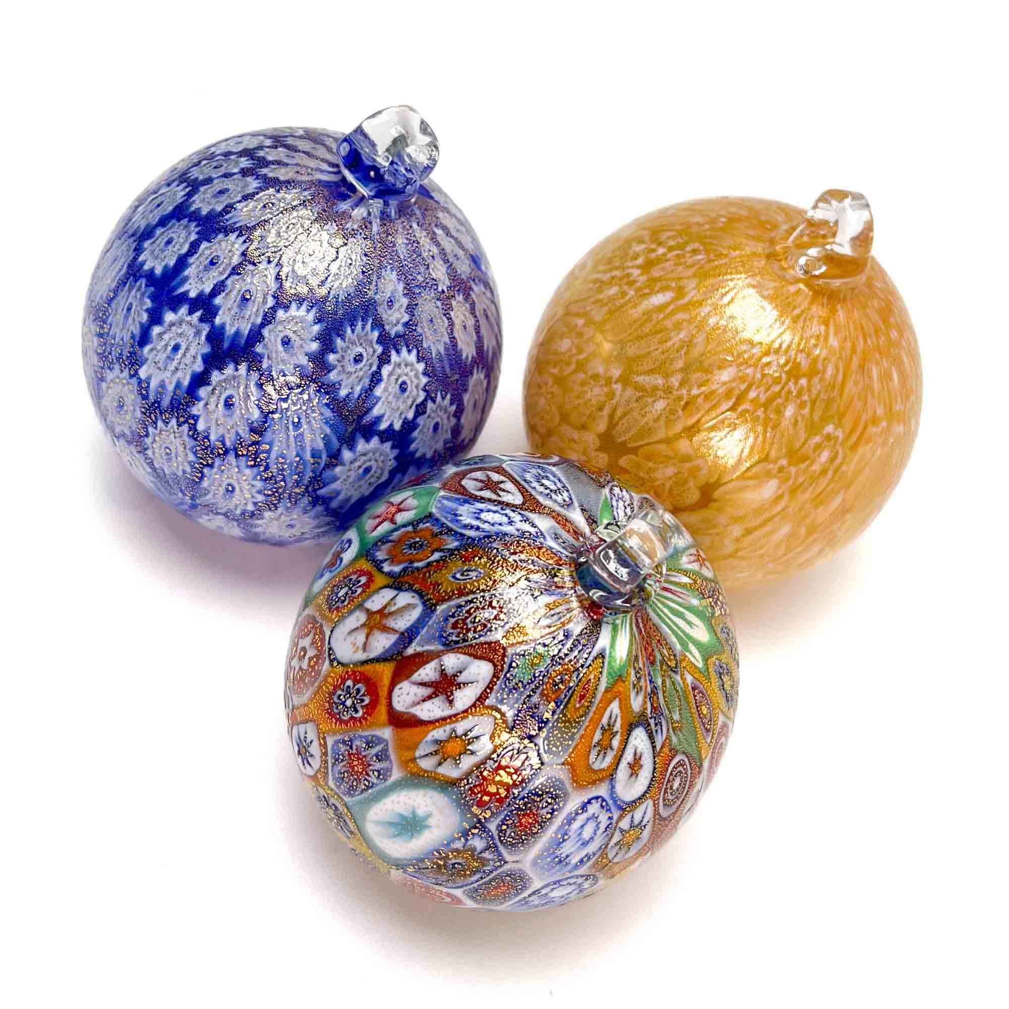 Christmas Glass bauble - Murrina Yellow