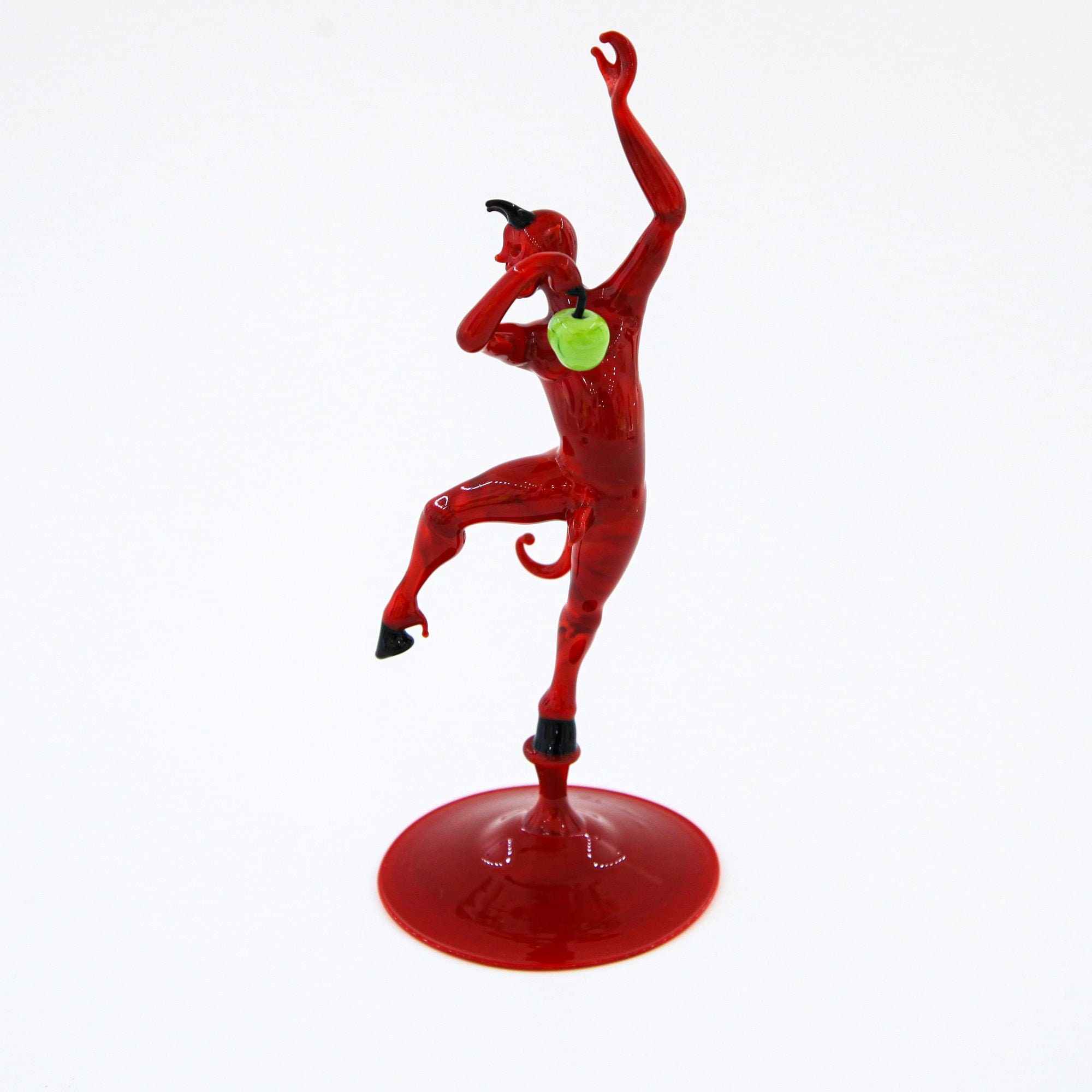 Red Devil With Apple Small Size - Murano Glass