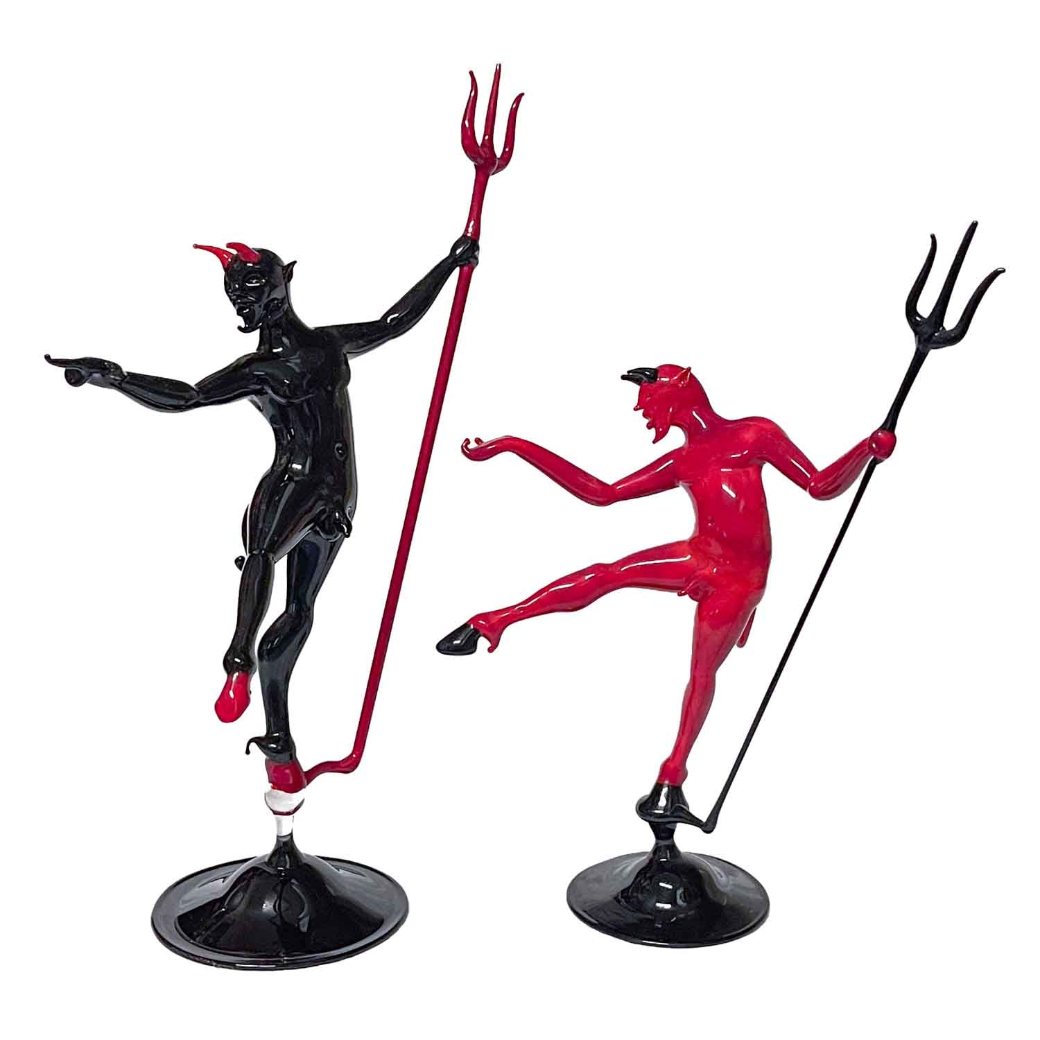 Devil with pitchfork Murano Glass