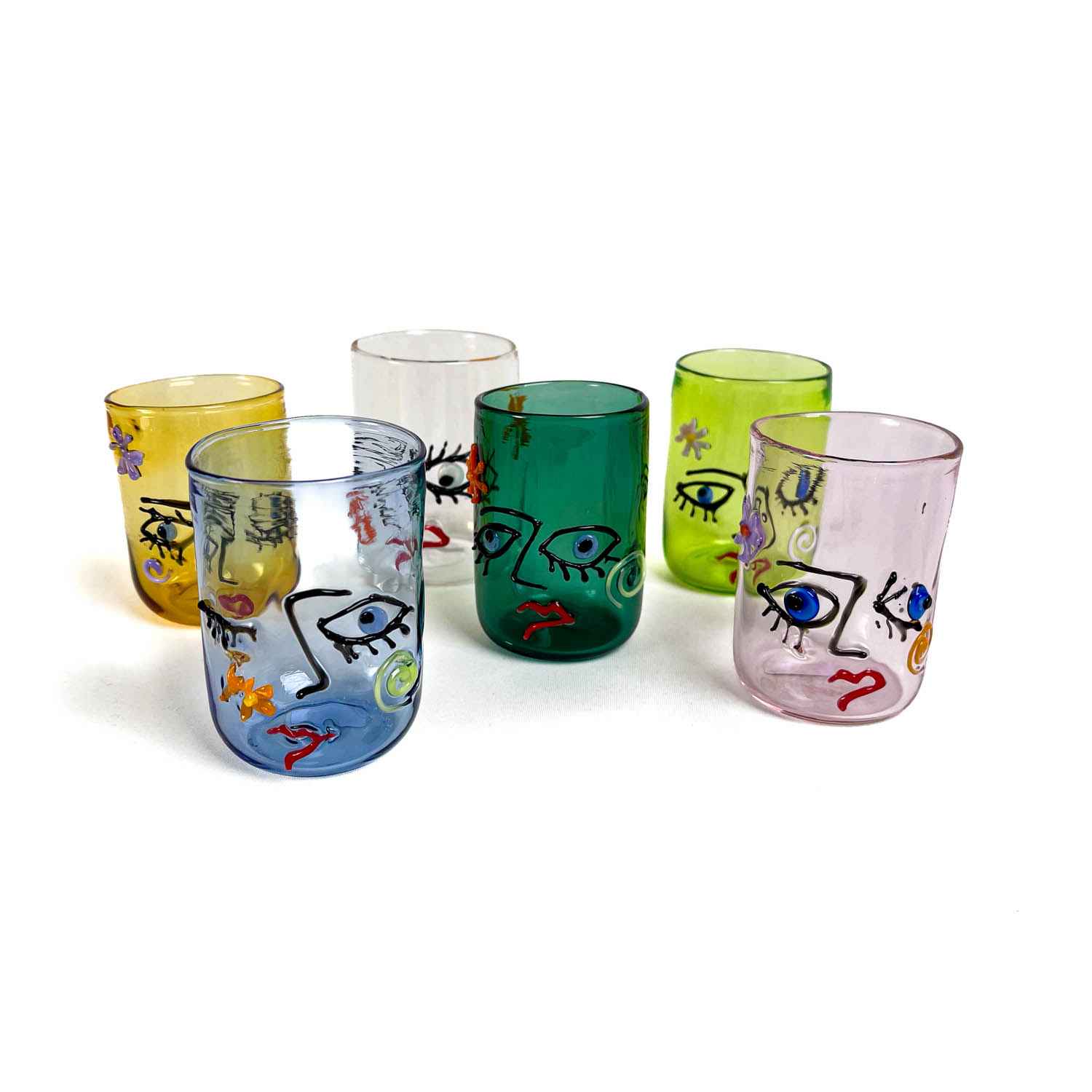 Verres à shot Picasso, lot de six - Verre de Murano