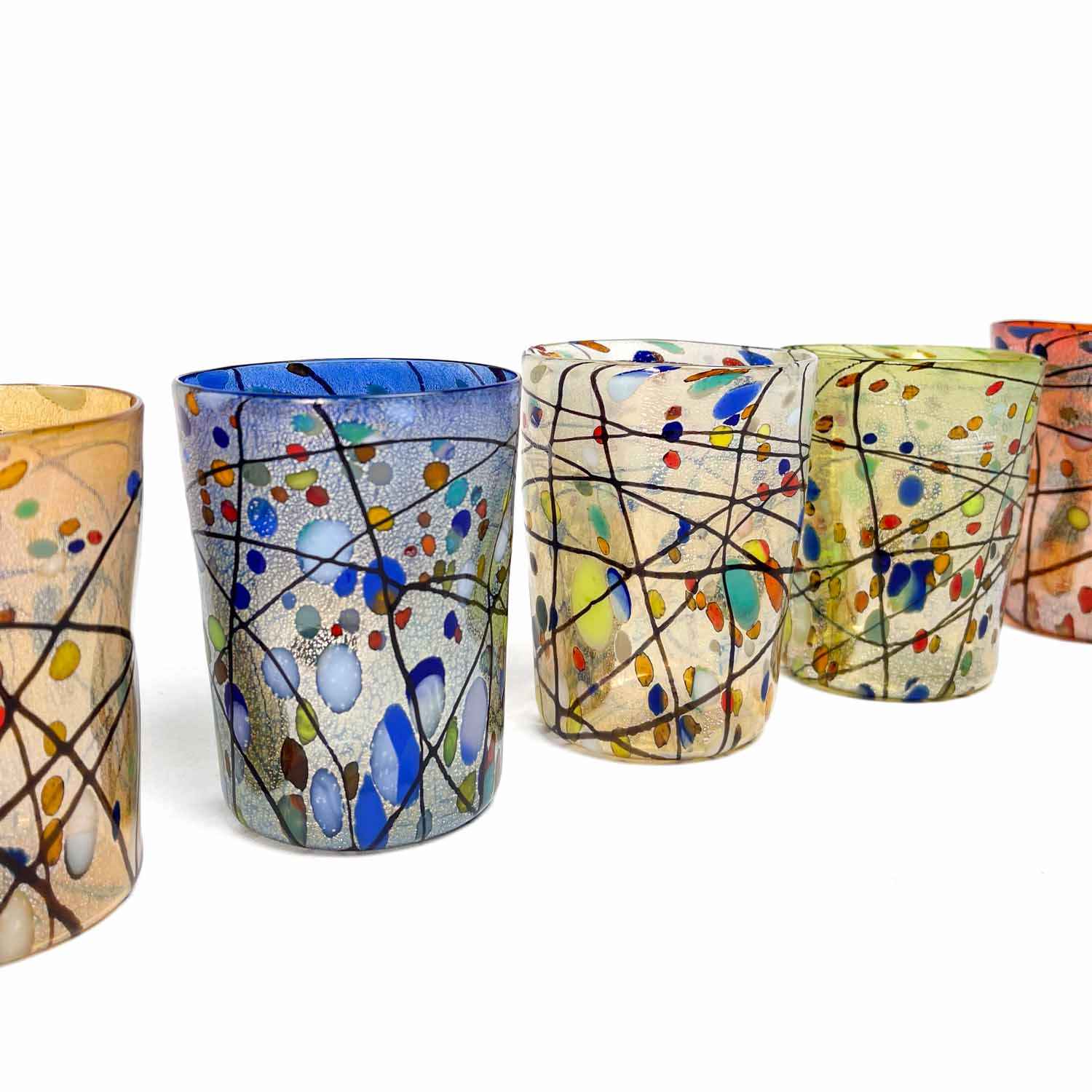 Kandinskji - Inspired Murano Glass set of six Drinkware