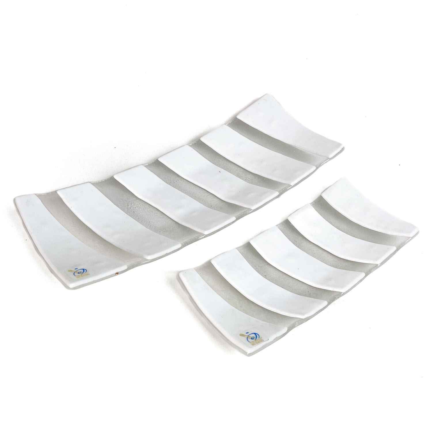 Plate - Trinket Tray - White Stripes