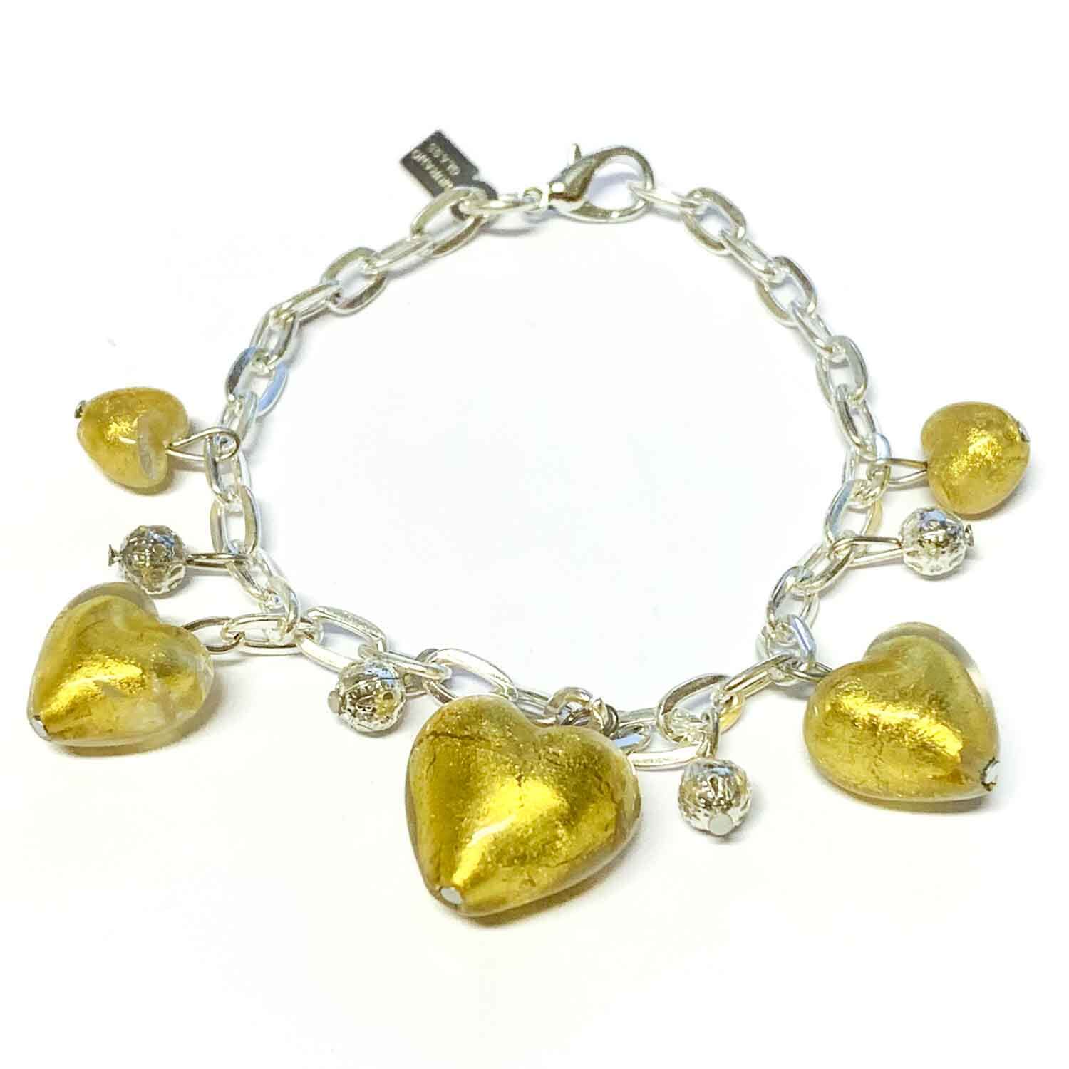 Bracelet with hearts - silver