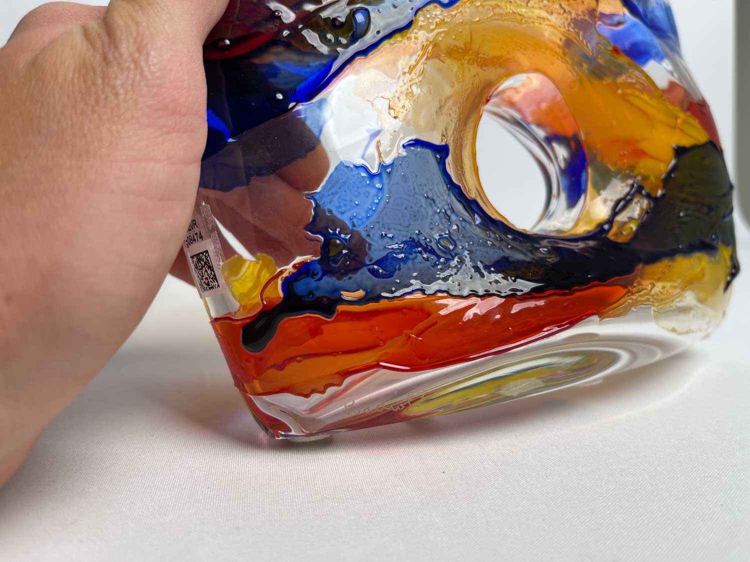 Vase soufflé ouragan en verre de Murano avec trou - Verre de Murano 