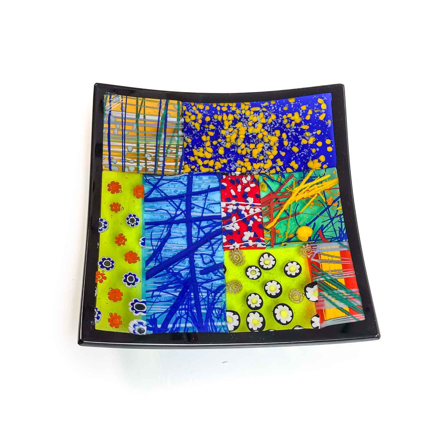 Patchwork Squared Glass Trinket Tray