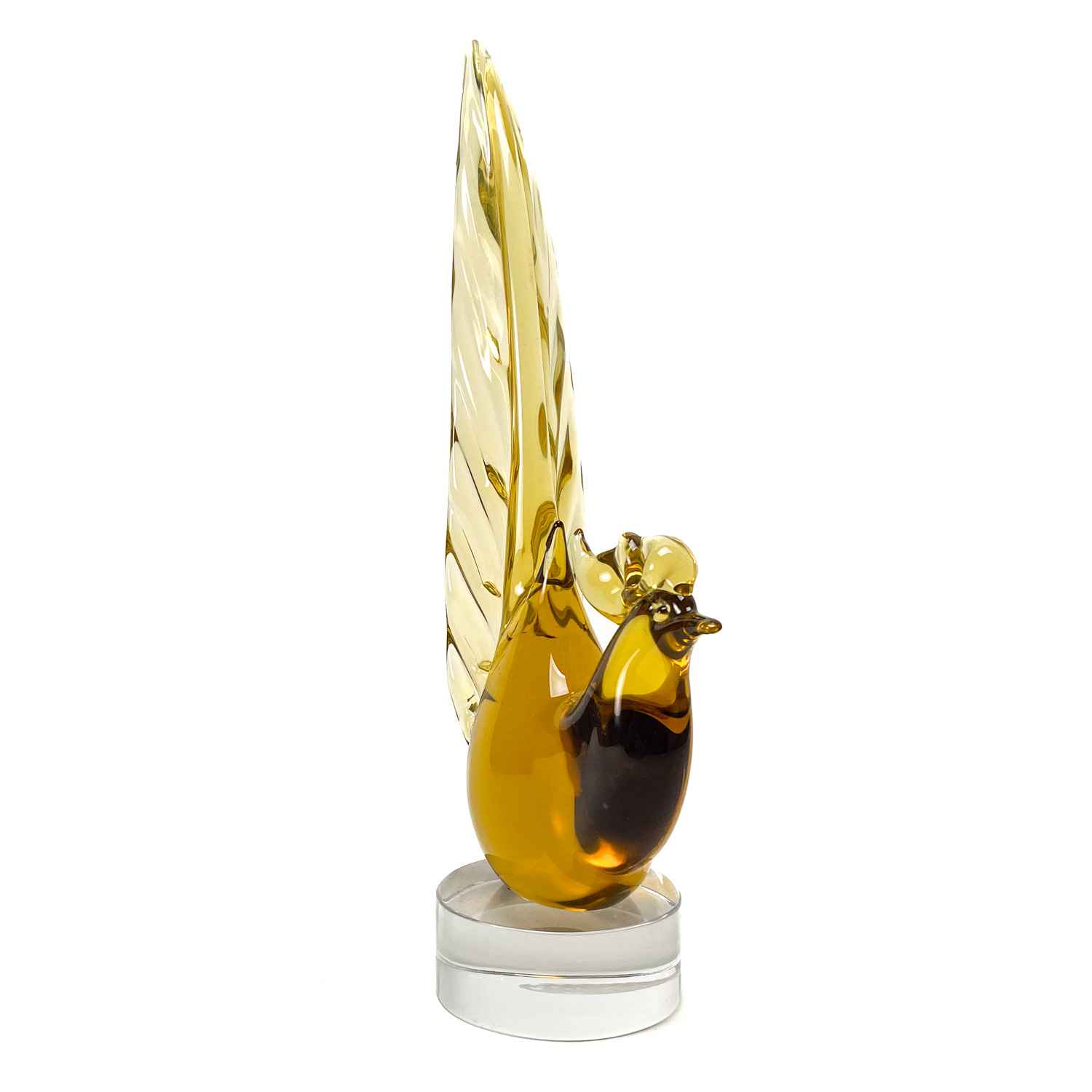 Murano Glass Amber Peacock