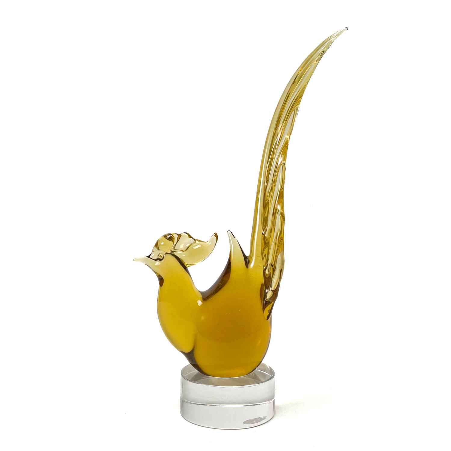 Murano Glass Amber Peacock