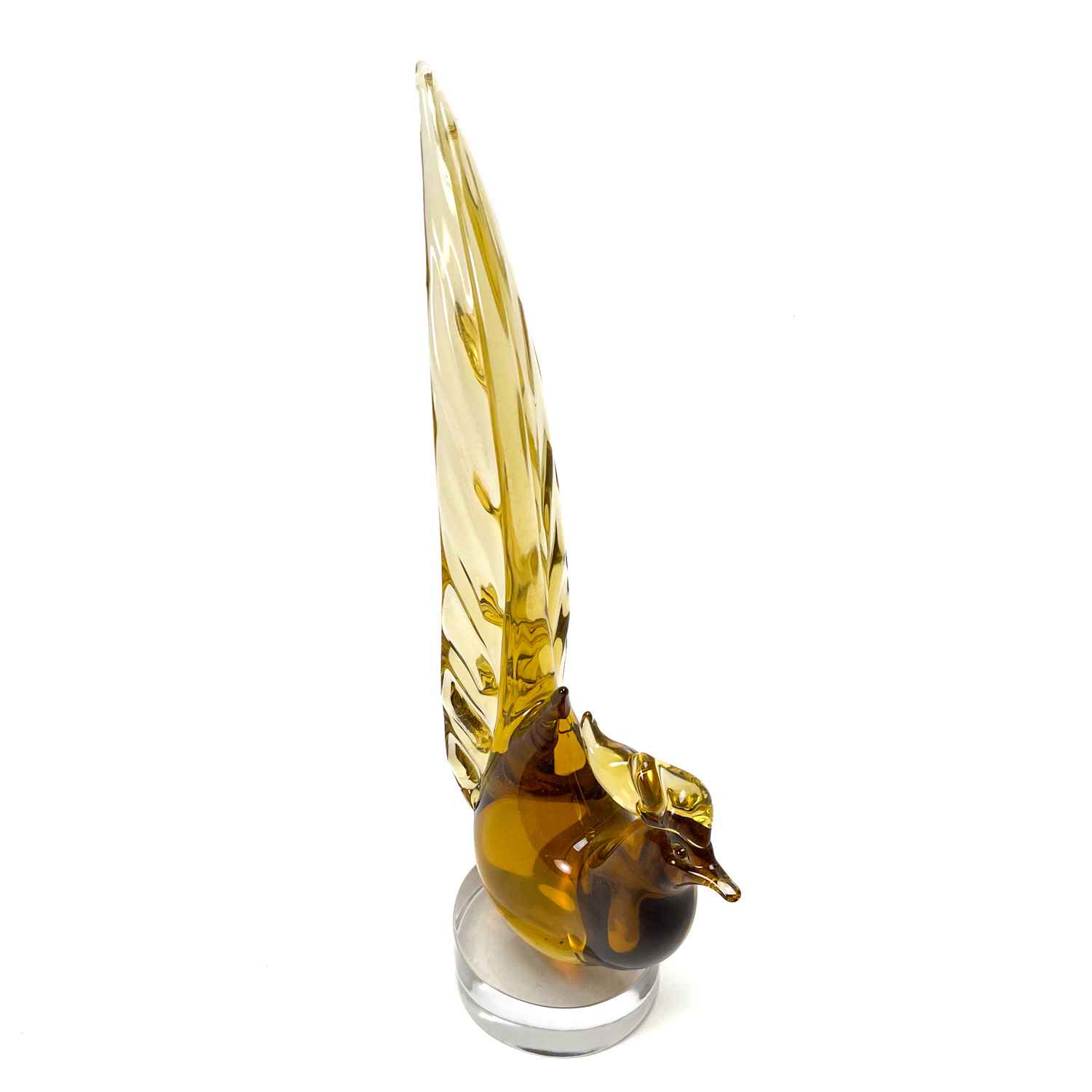 Murano Glass Amber Peacock