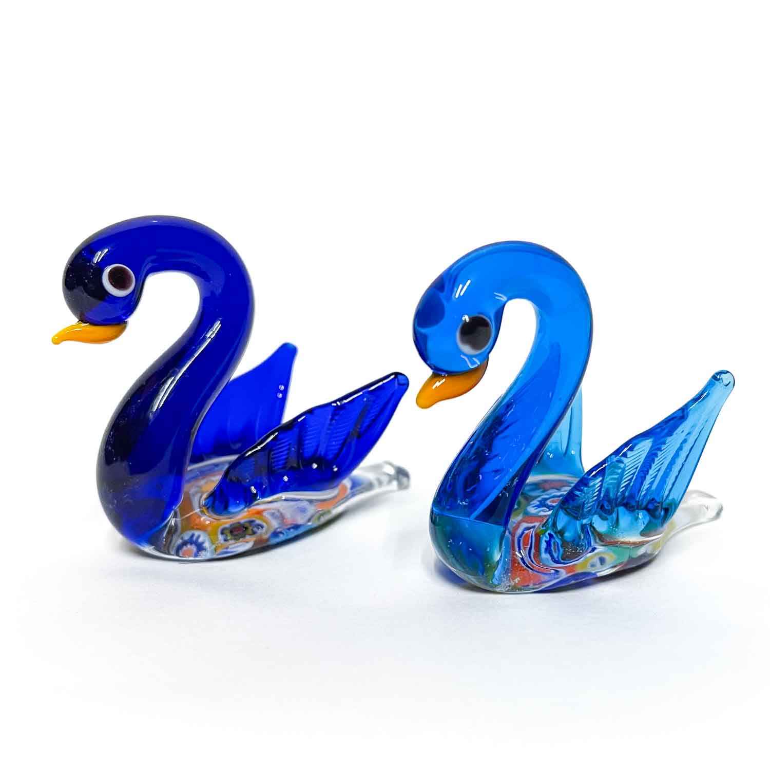 murano glass millefiori swan cigno 