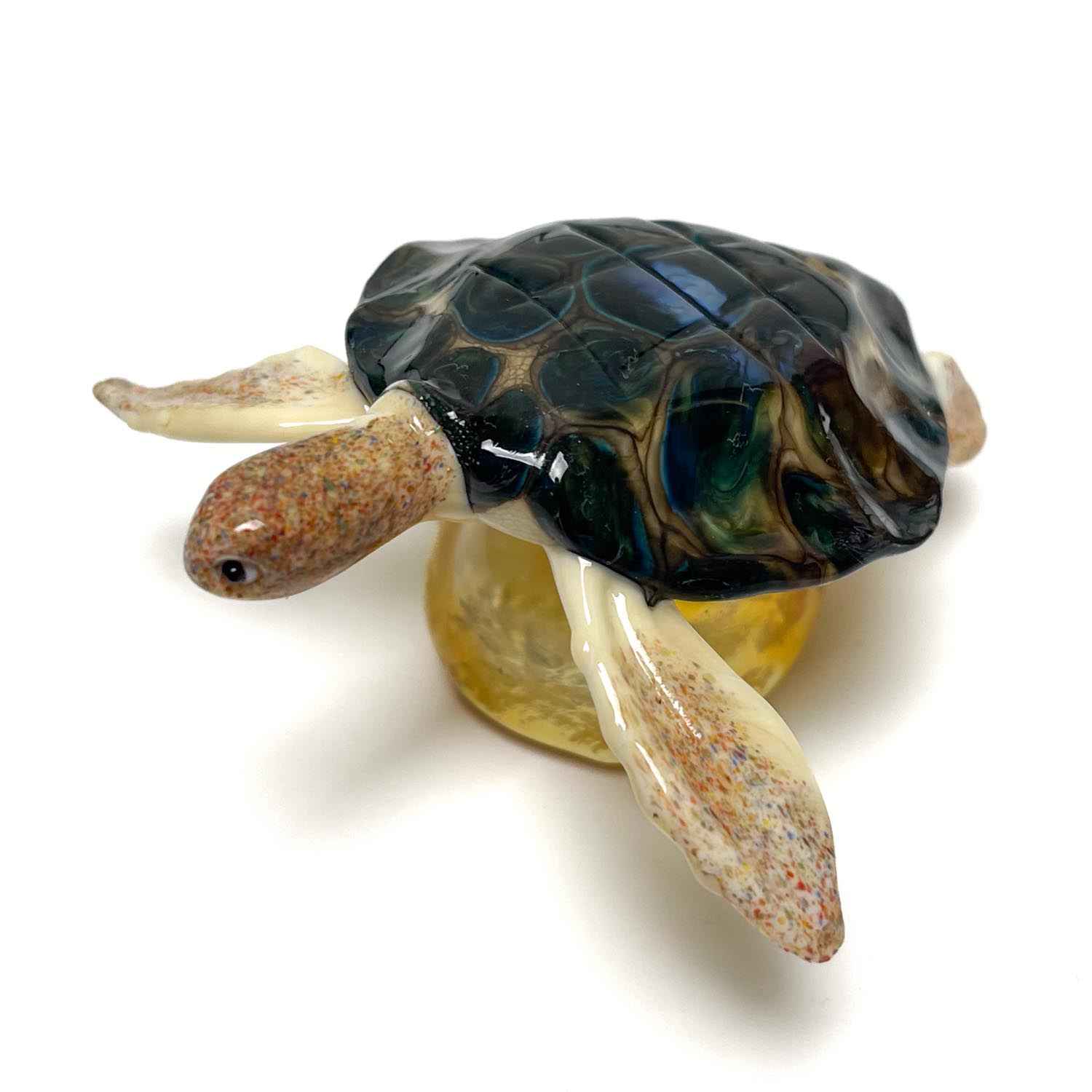 Murano glass turtle on the rock