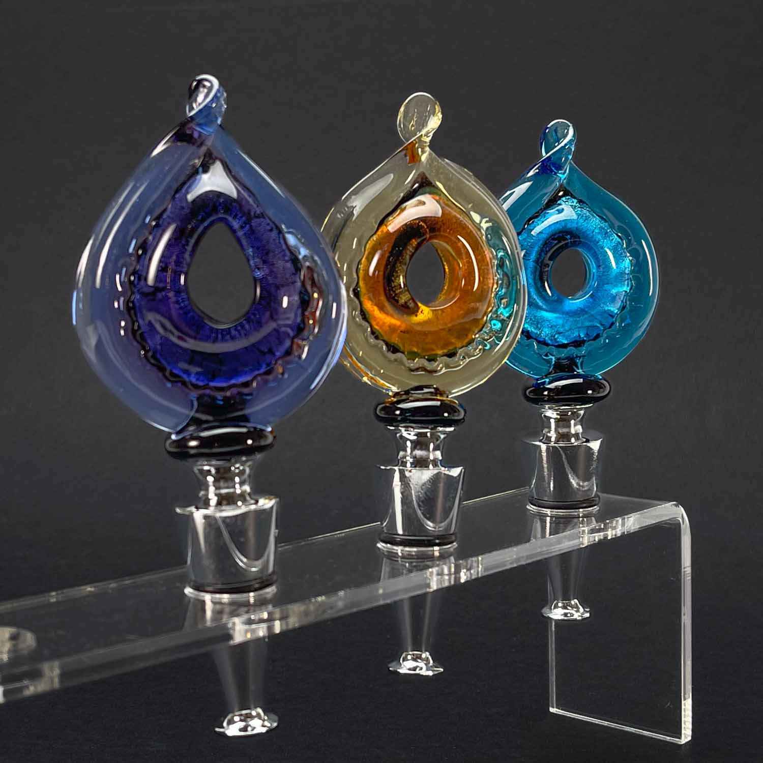 Betulla leaf wine stopper- Murano Glass