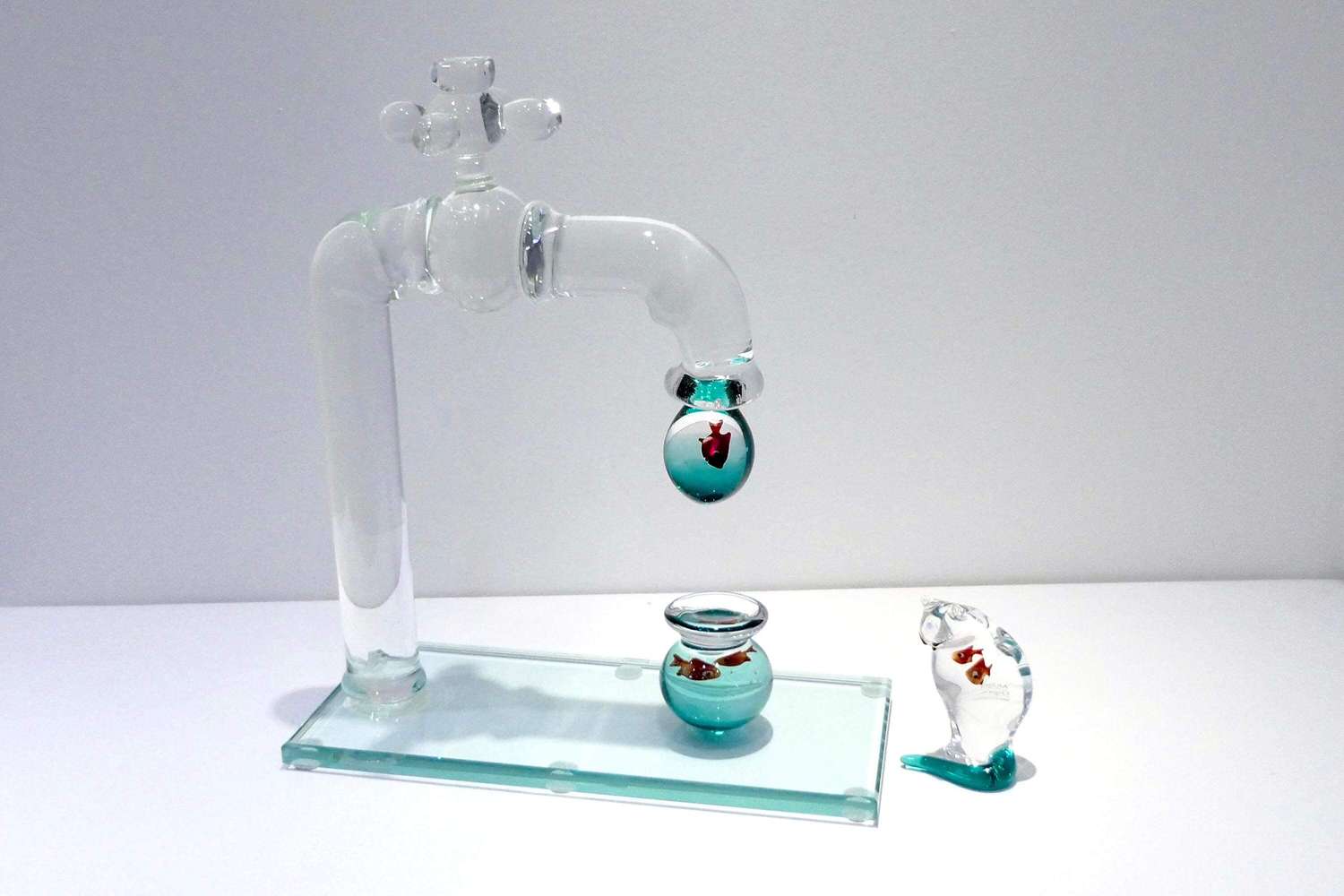 Set Cat, Fishbowl and Faucet Big Size - Murano Glass