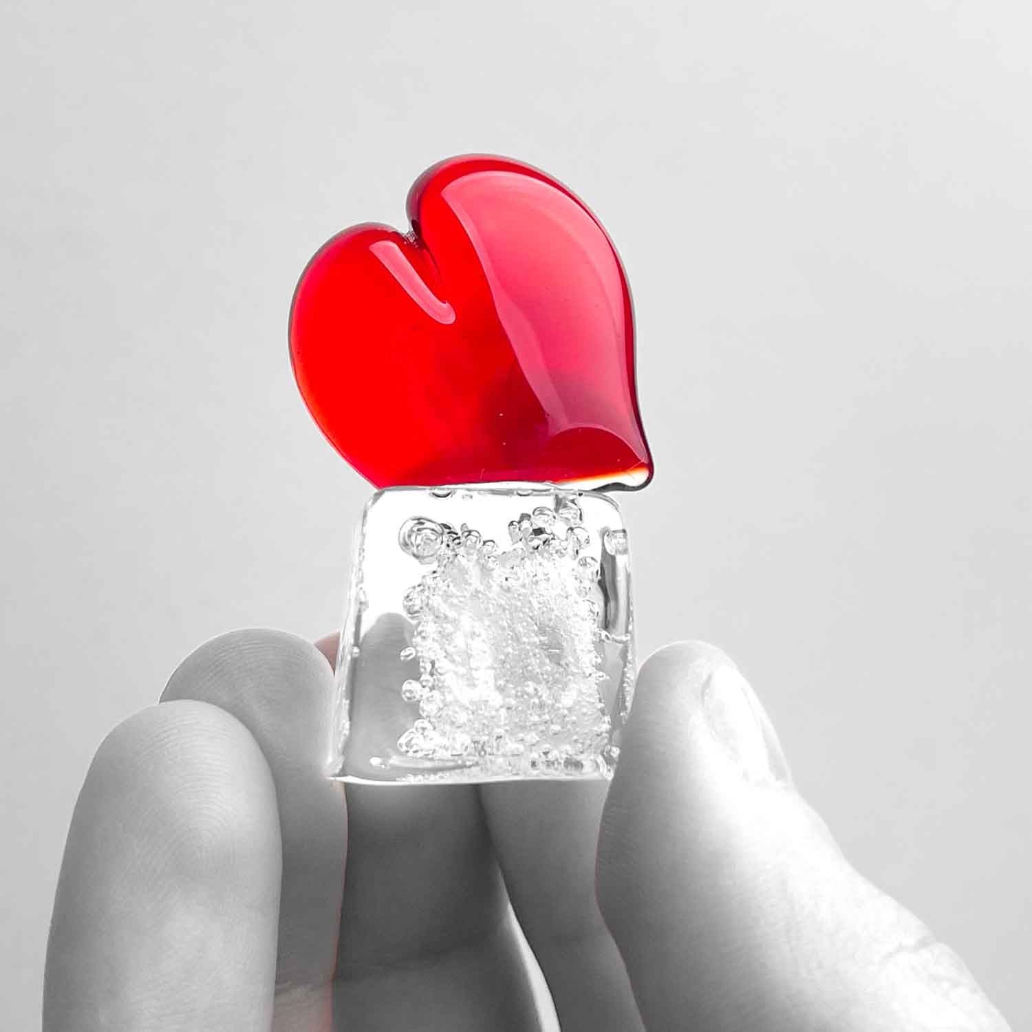 Glass Wedding Favor - Heart on Ice Cube