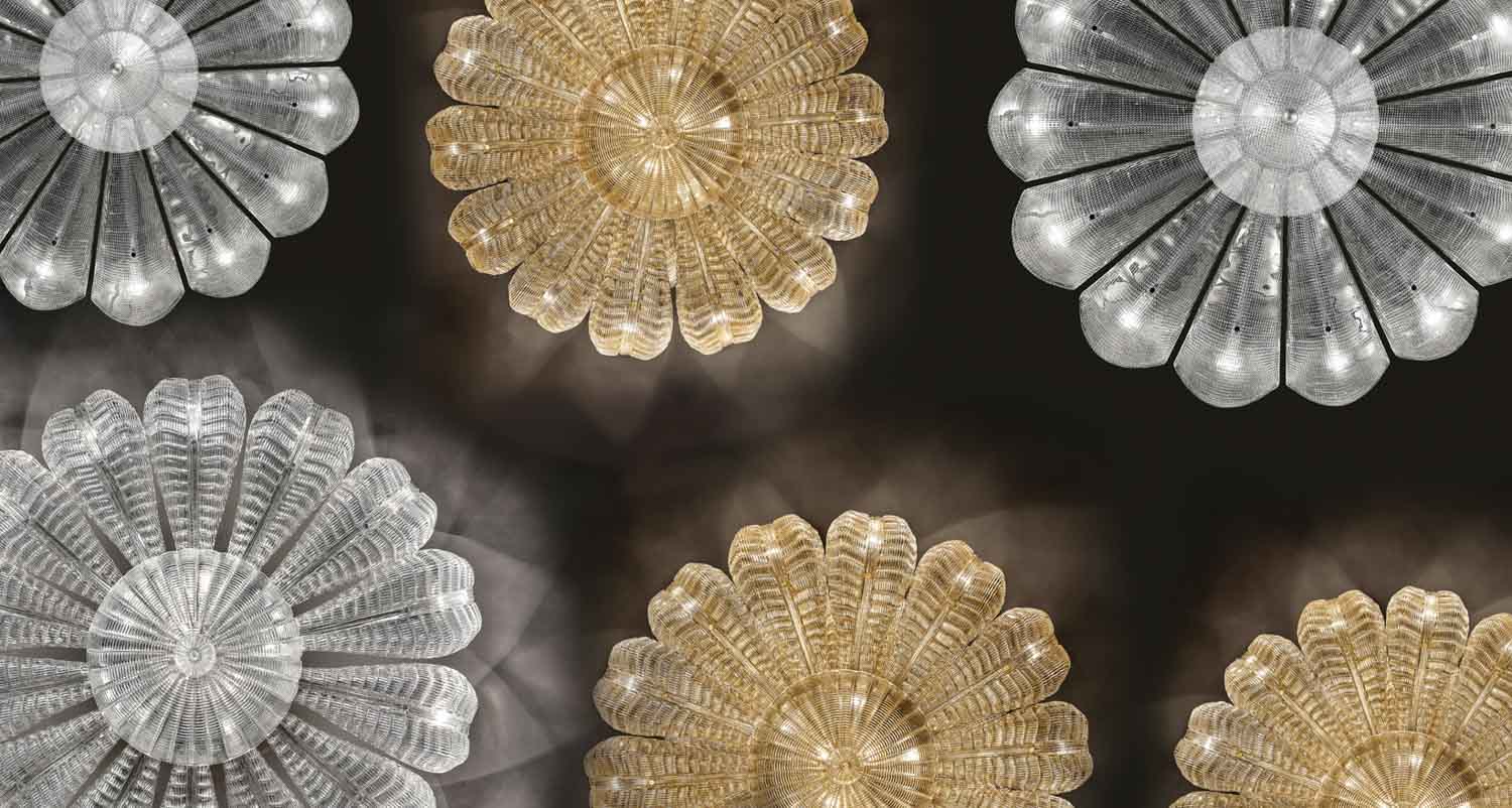 Two-tier Naga ceiling light - Murano Glass