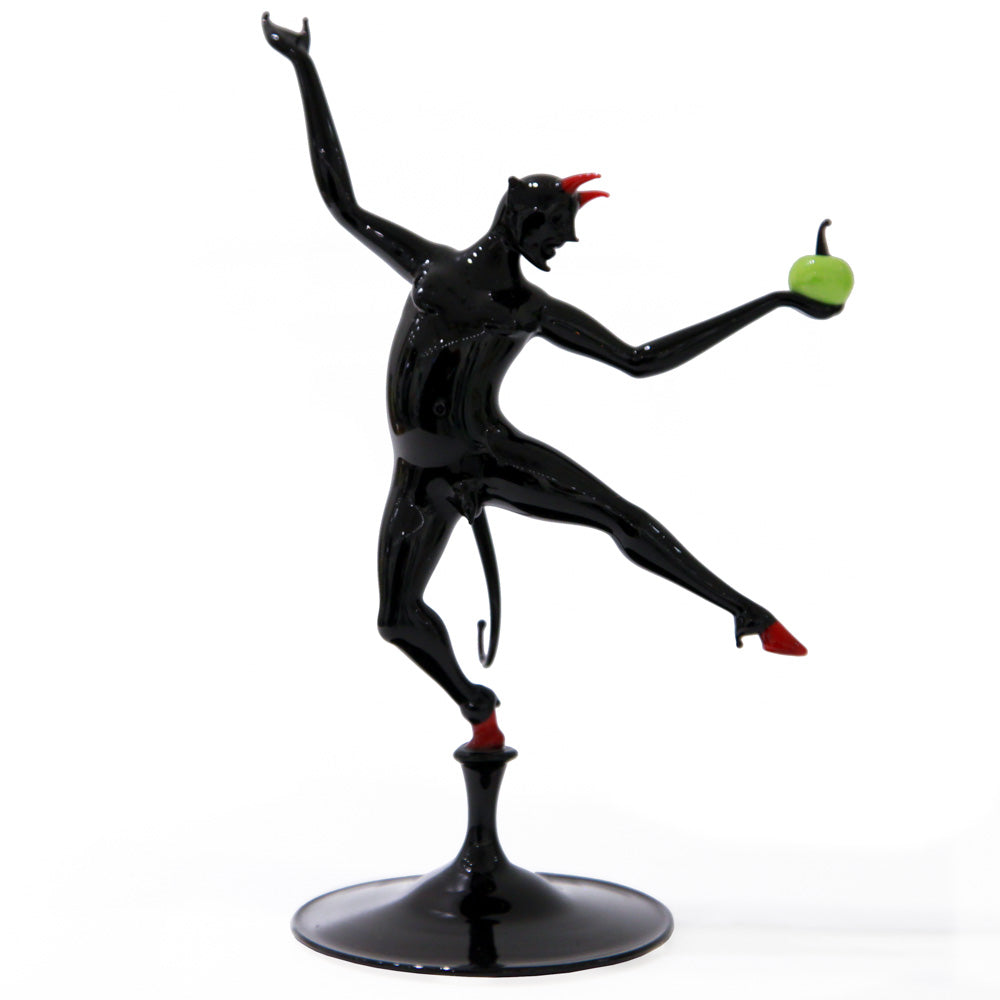 Temptation devil with apple - Murano Glass