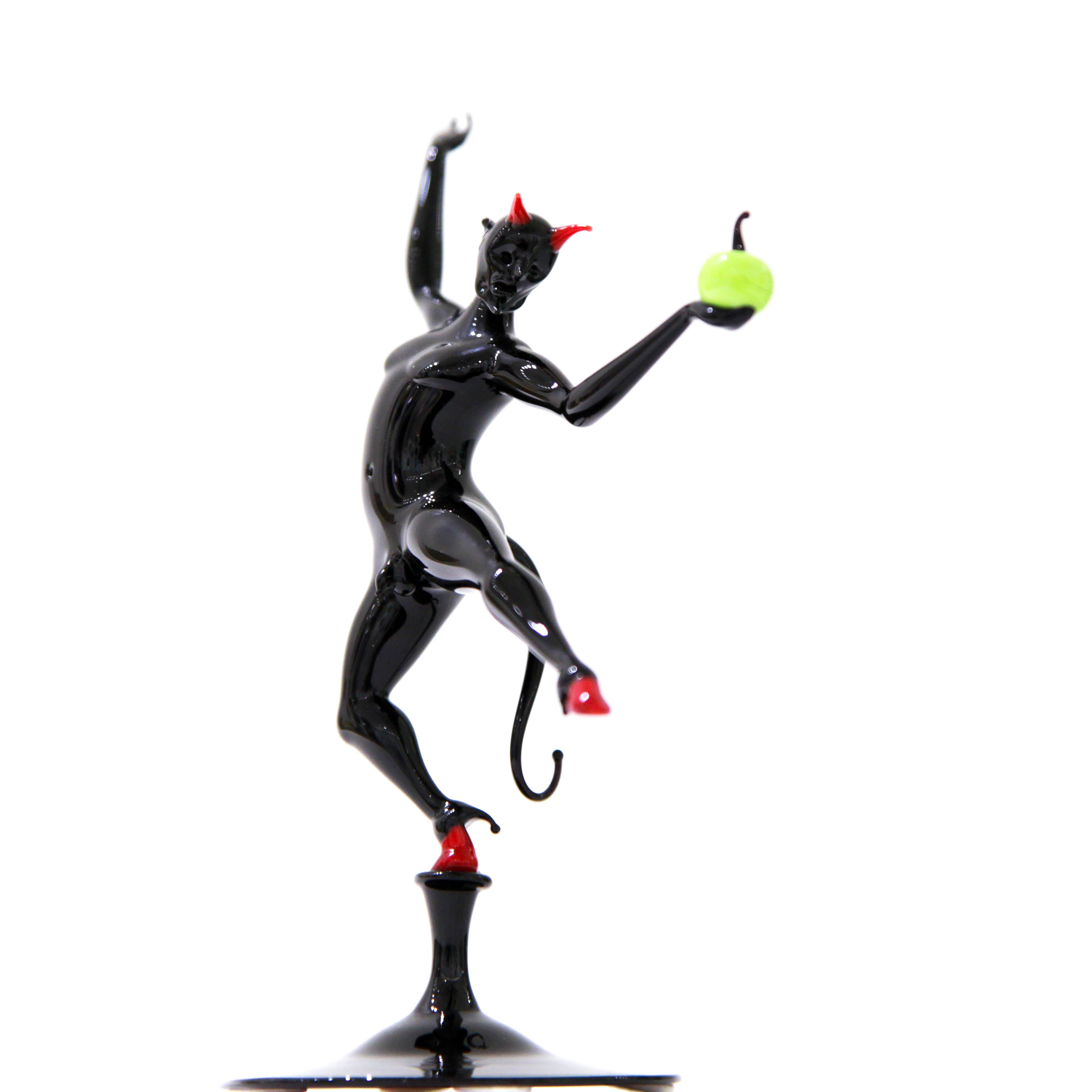 Temptation devil with apple - Murano Glass