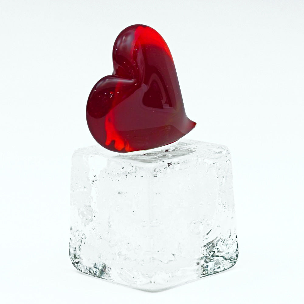 Glass Wedding Favor - Heart on Ice Cube