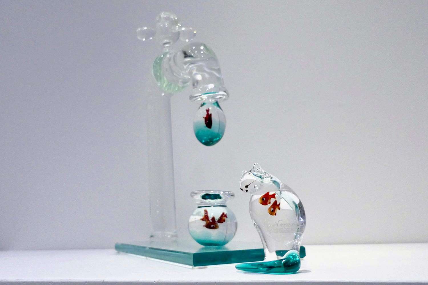 Set Cat, Fishbowl and Faucet Big Size - Murano Glass